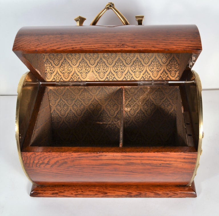 Antique English Golden Oak Horseshoe Box, circa 1880 For Sale at 1stDibs