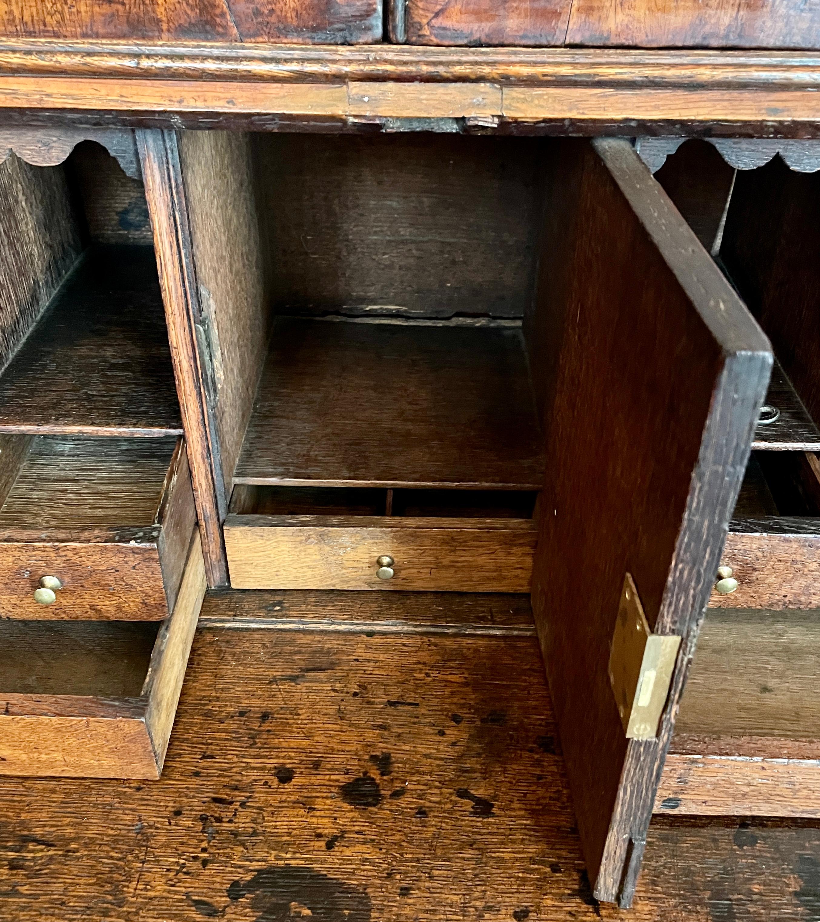 19th Century Antique English Golden Oak Slant Front Secretary Bookcase, Circa 1880