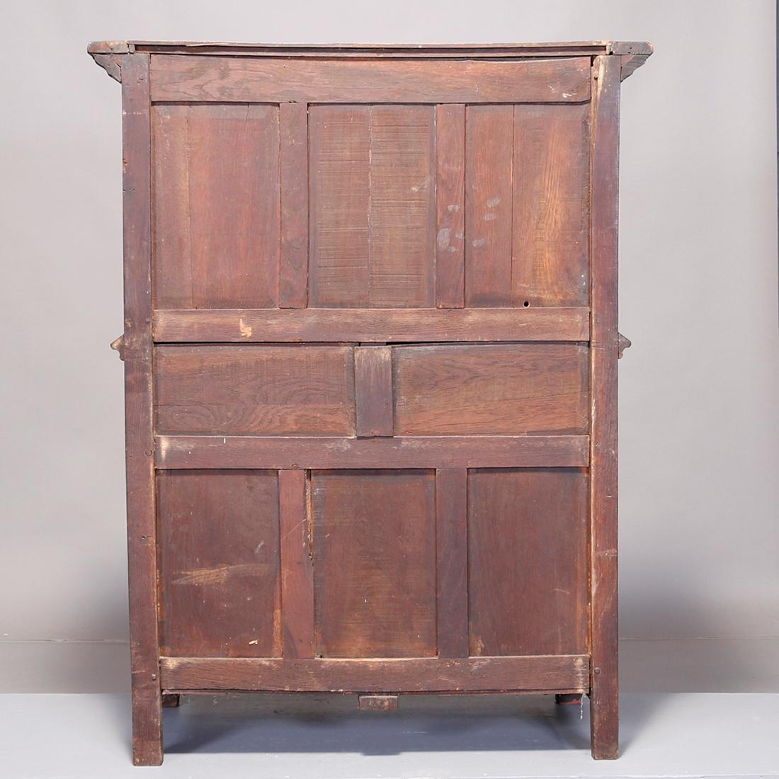 Antique English Gothic Heavily Carved Oak Court Cabinet, 19th Century 3