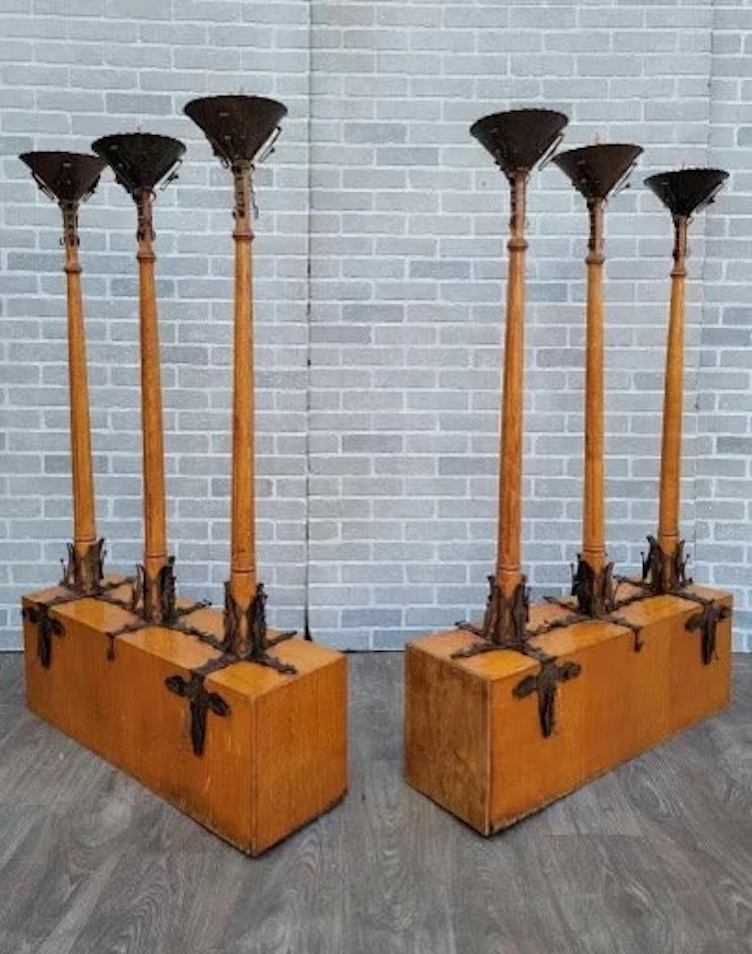 British Antique English Gothic Removable Candle Torch Set - Pair For Sale