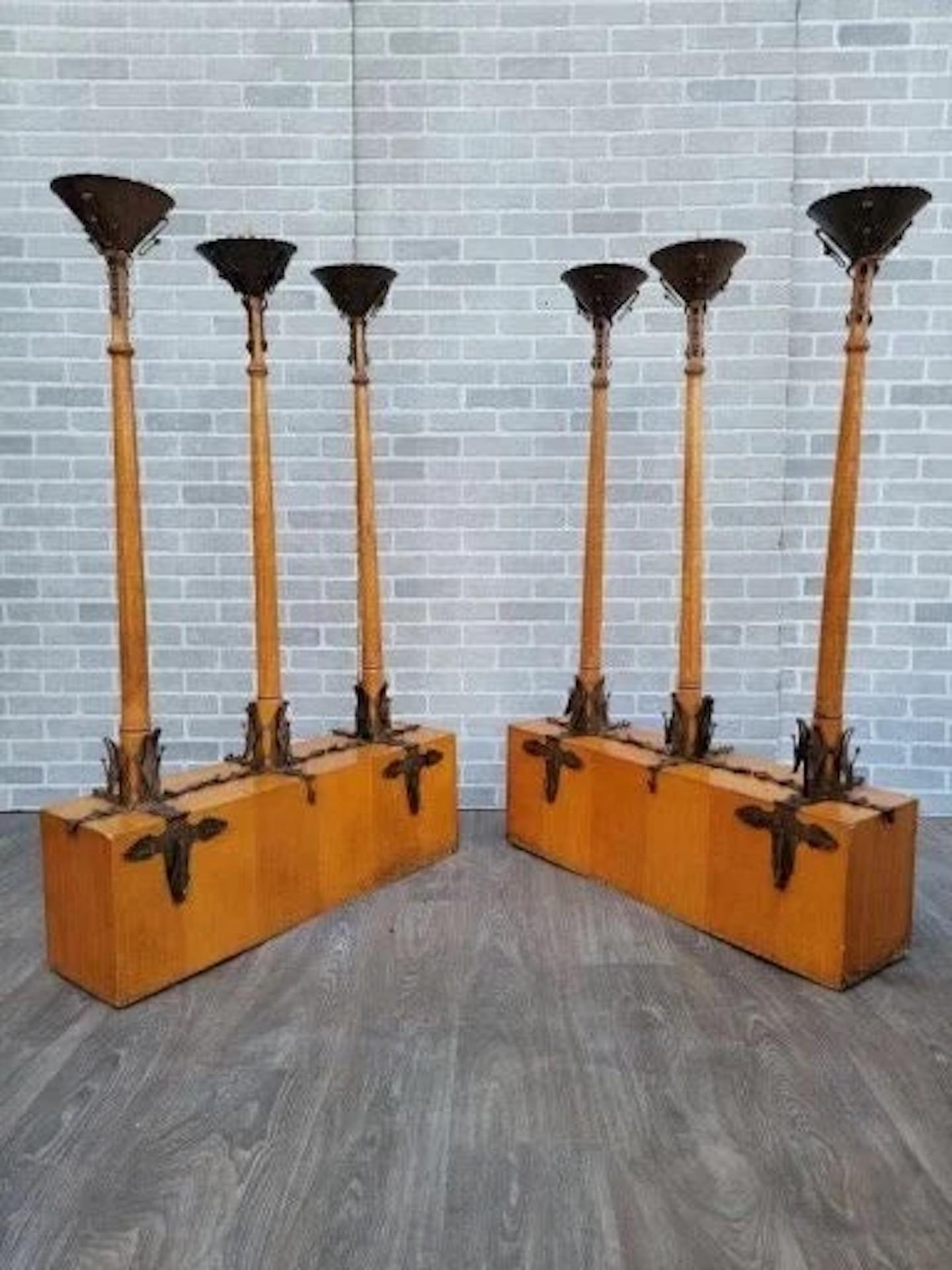 Antique English Gothic Removable Candle Torch Set - Pair For Sale 2