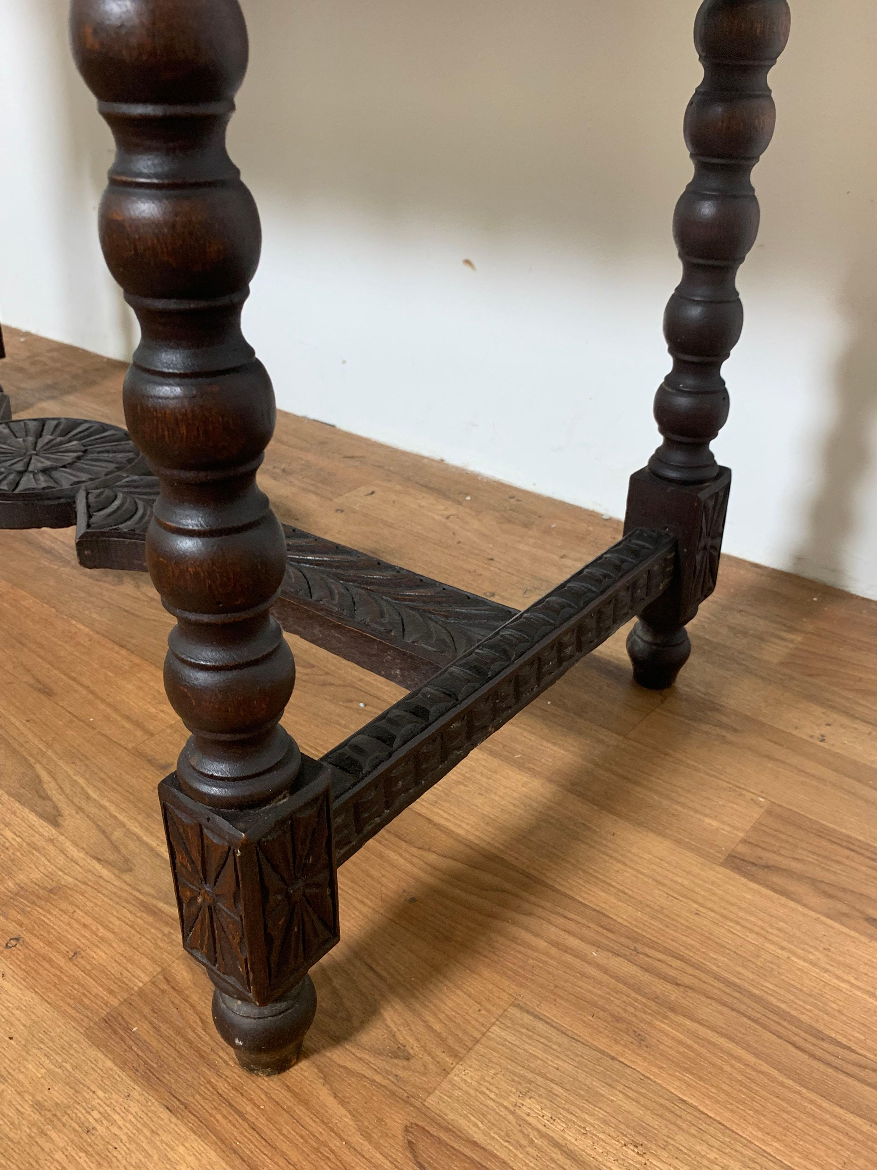 Antique English Gothic Revival Console Table 3