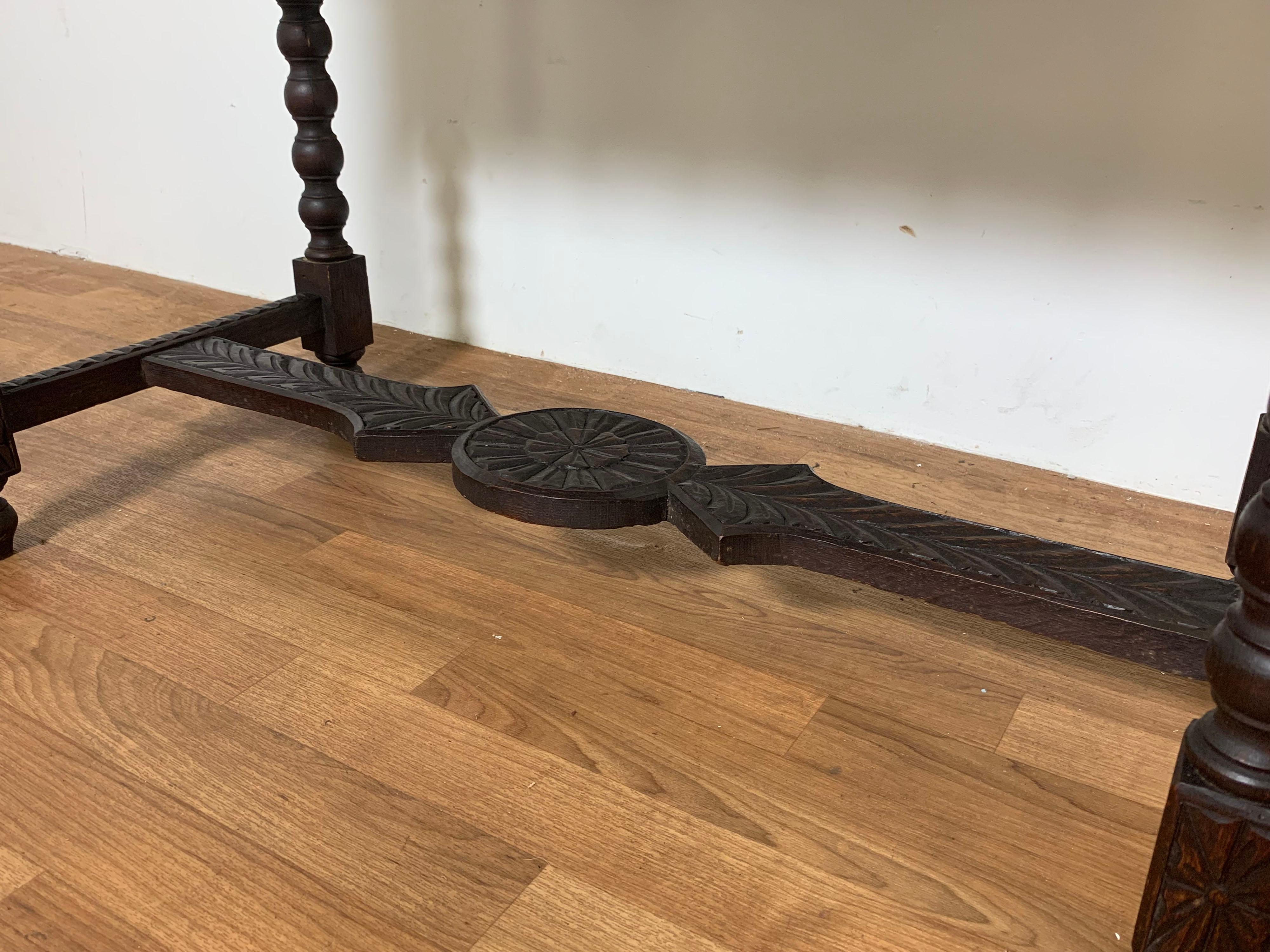 Antique English Gothic Revival Console Table 4