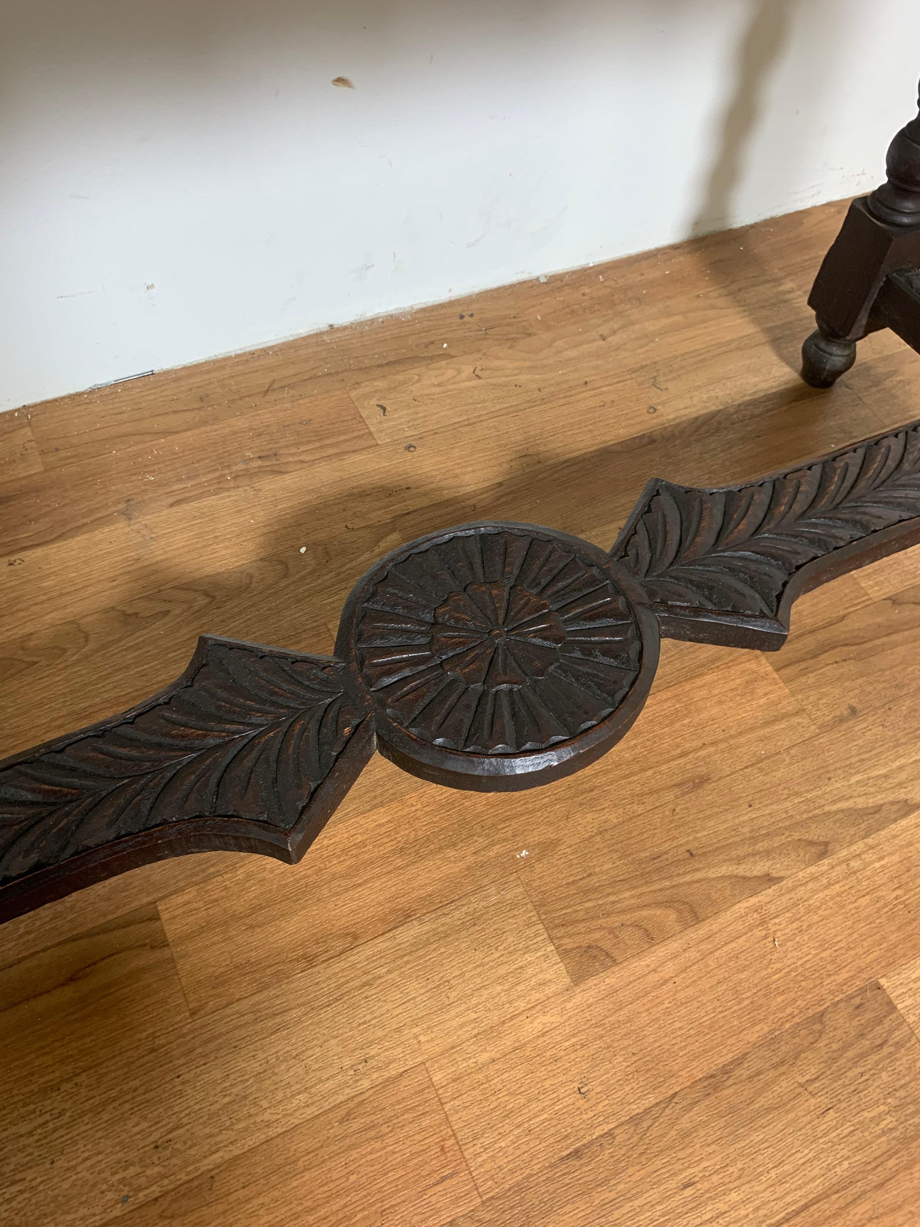 Antique English Gothic Revival Console Table 5