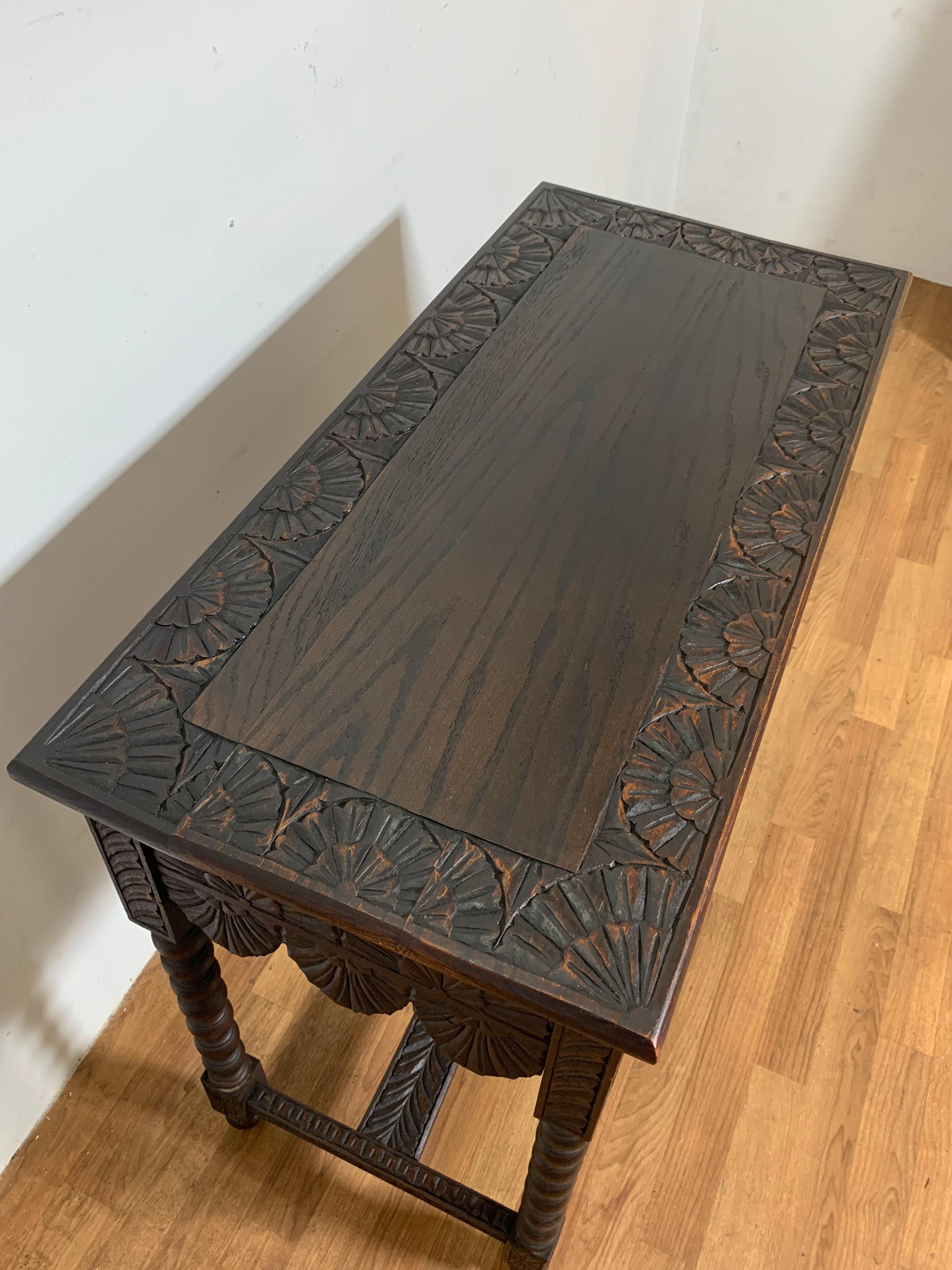 Antique English Gothic Revival Console Table 6