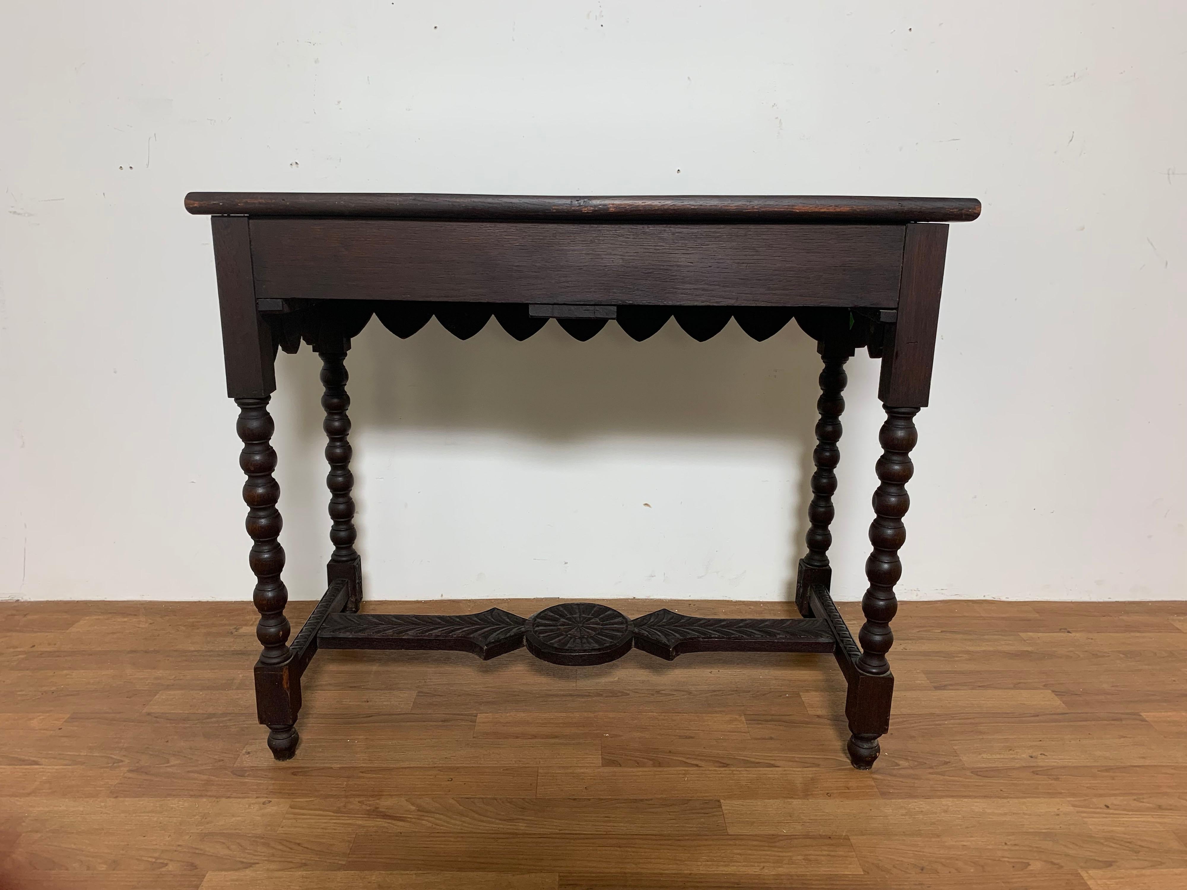 Antique English Gothic Revival Console Table 8