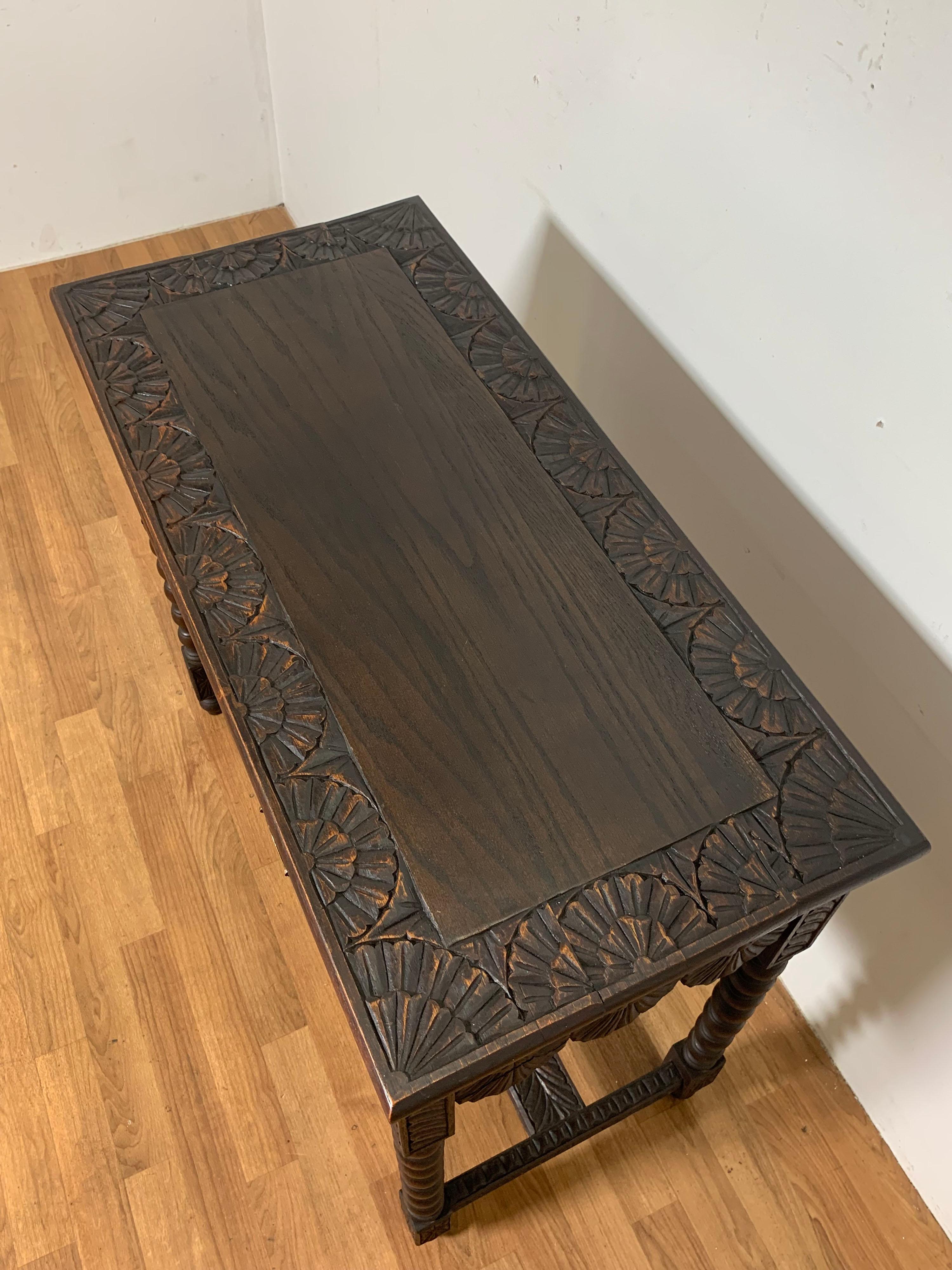 Antique English Gothic Revival Console Table In Good Condition In Peabody, MA