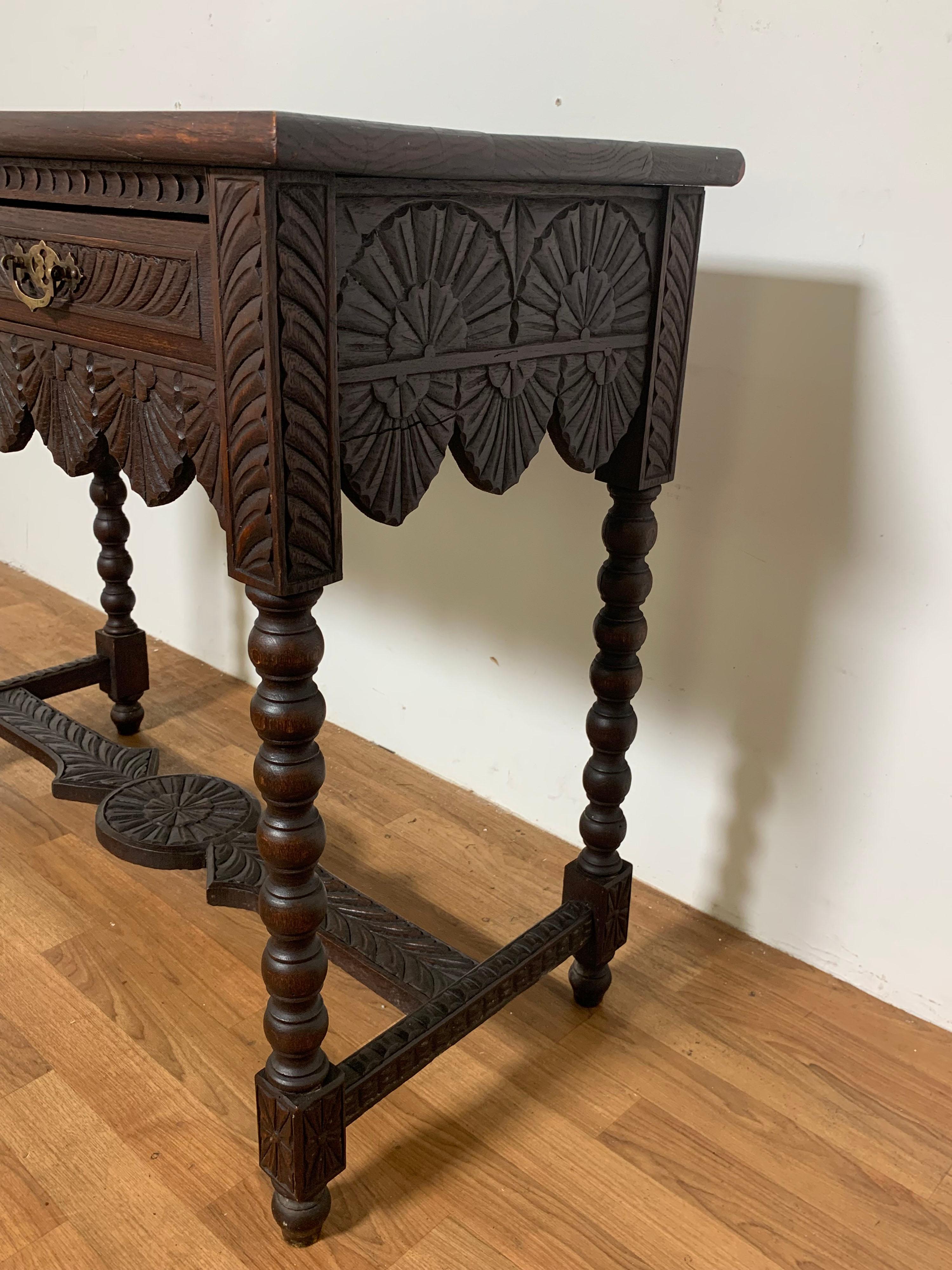 Antique English Gothic Revival Console Table 1