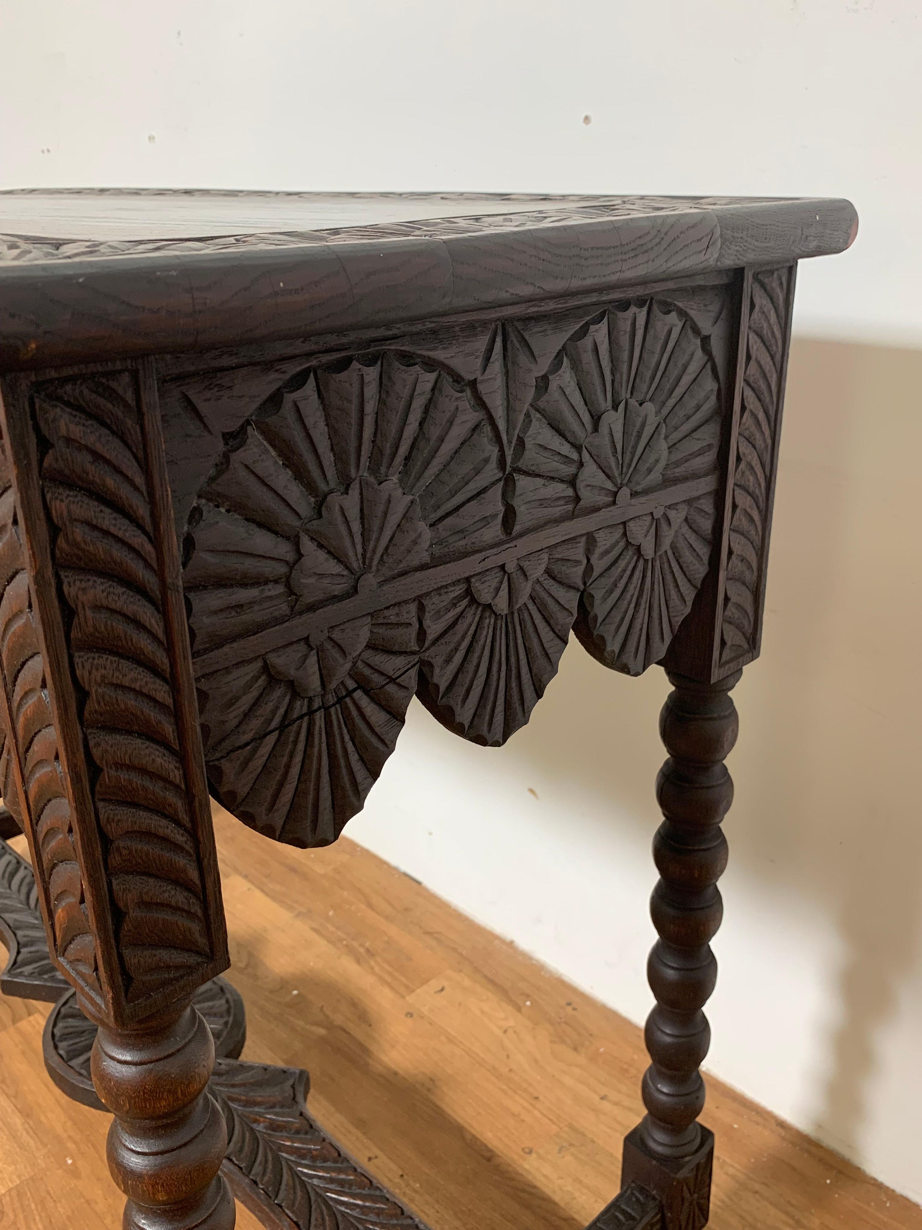 Antique English Gothic Revival Console Table 2