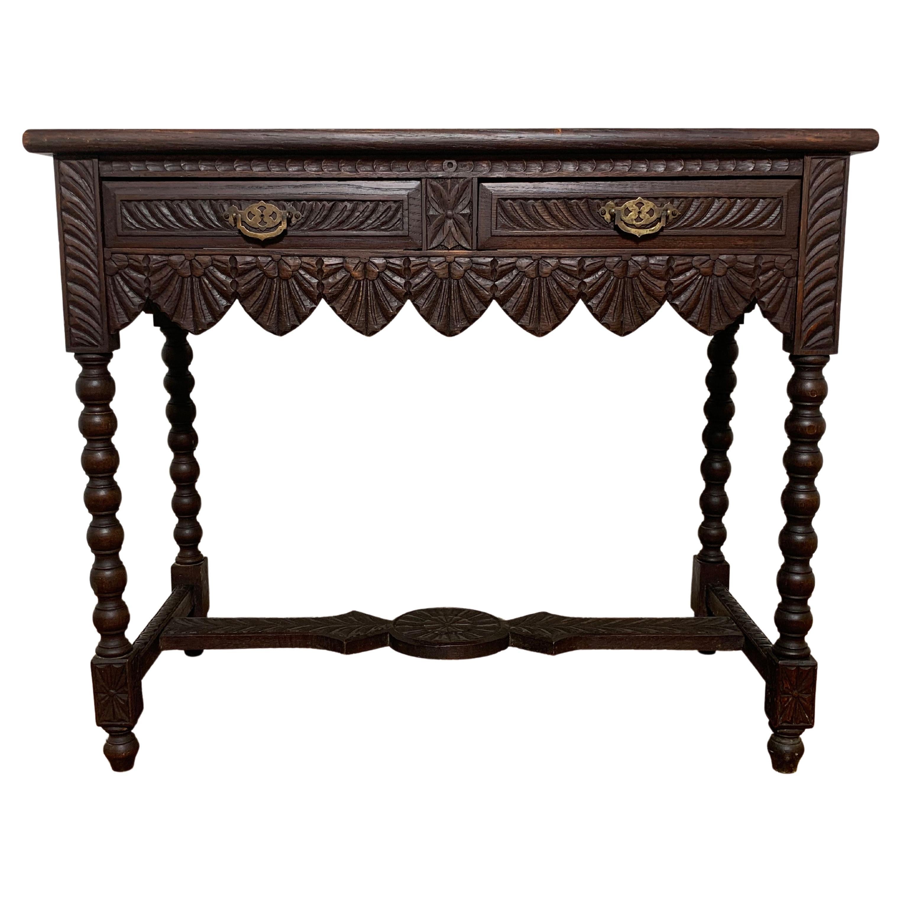 Antique English Gothic Revival Console Table