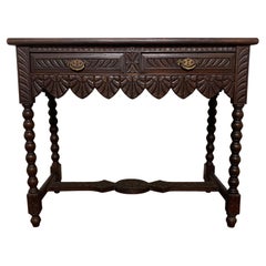 Antique English Gothic Revival Console Table