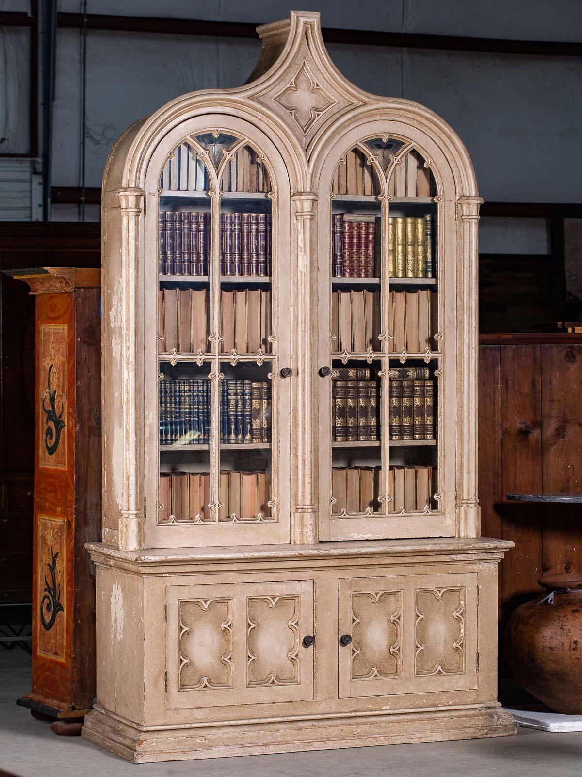 Receive our new selections direct from 1stdibs by email each week. Please click Follow Dealer below and see them first!

A stunning Gothic Revival cabinet with the original painted finish and glass from England, circa 1840. This is a superb and