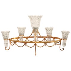 Antique English Grand Scale Cut Crystal and Bronze Epergne