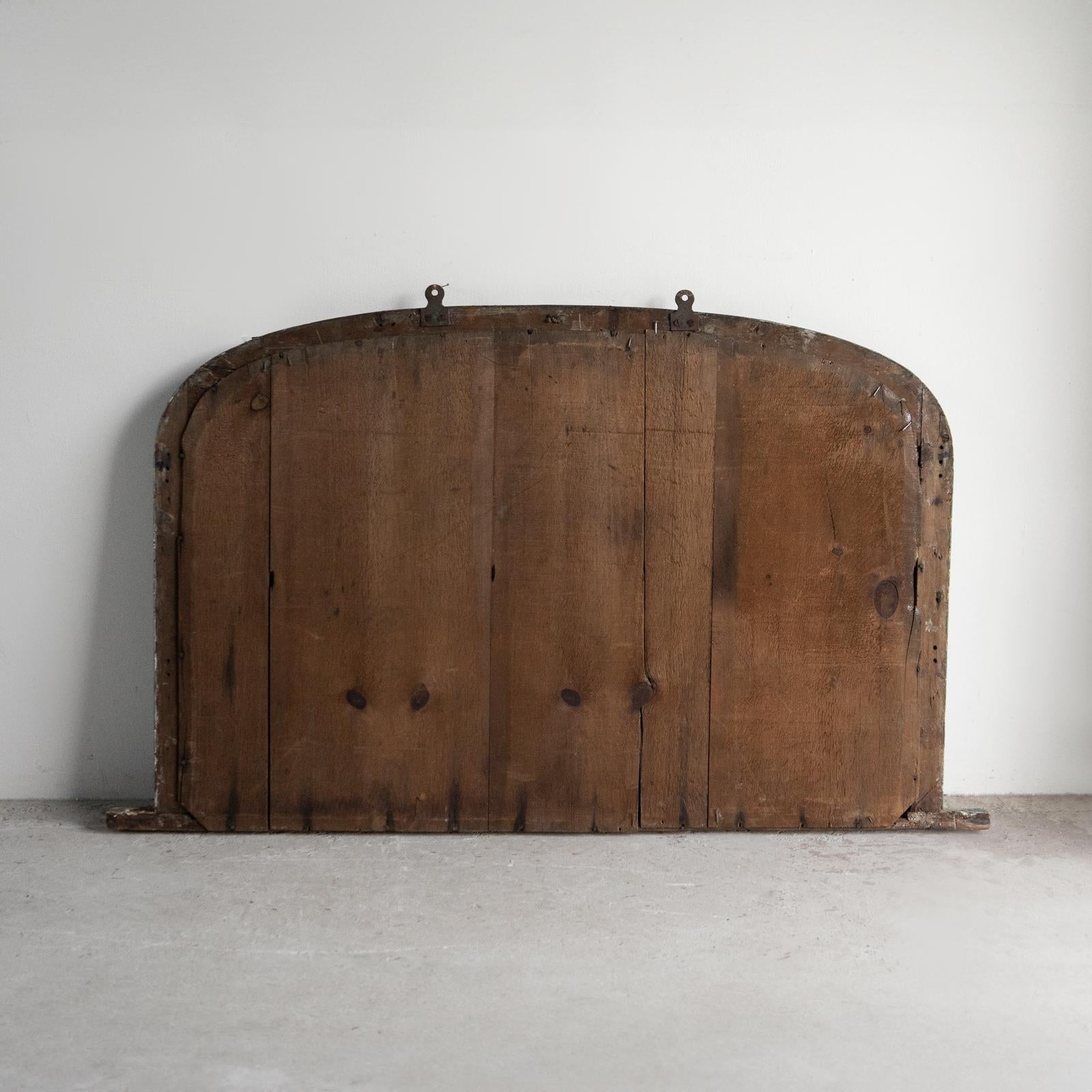 Antique Mirror inglese ad arco dipinto di verde, XIX secolo in vendita 2