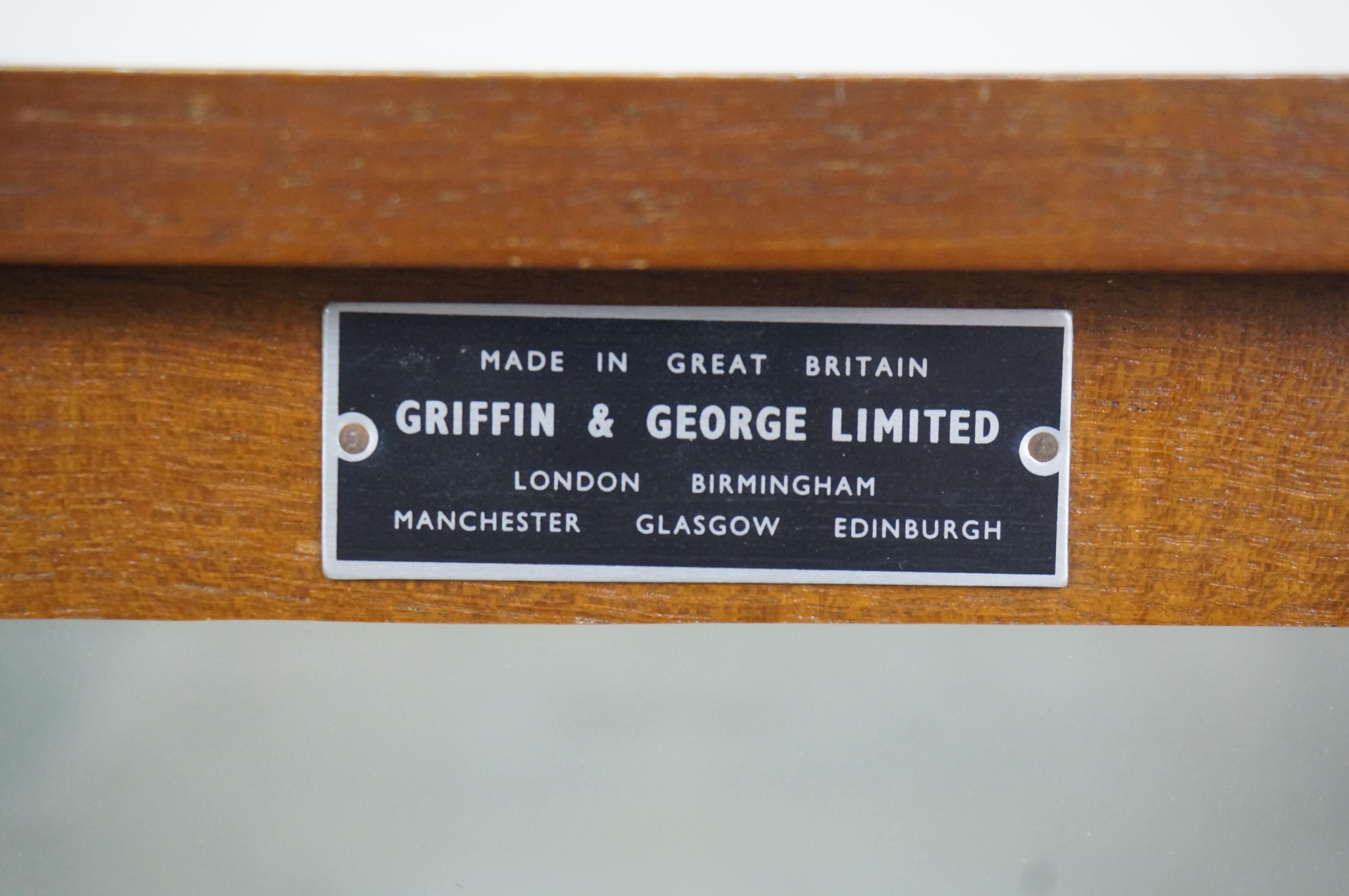 Brass Antique English Griffin & George Cased Laboratory Pharmacy Balance Scale 18