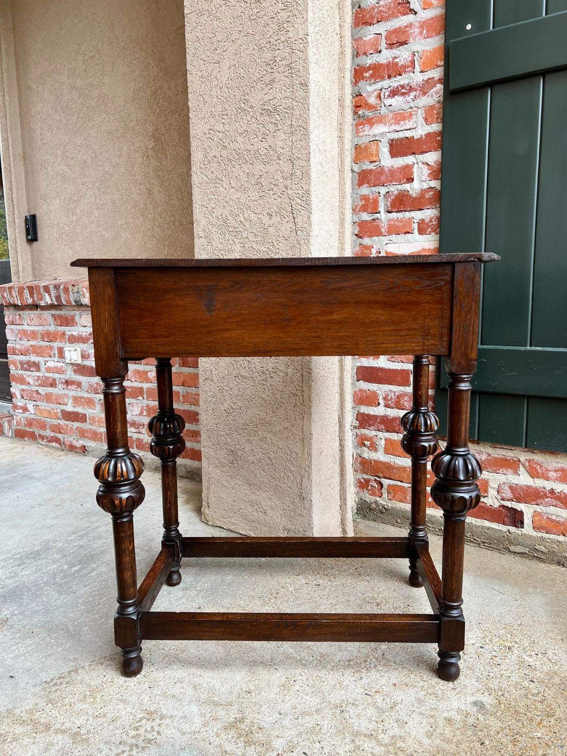 Antique English Hall Sofa Table Jacobean Carved Oak c1920 For Sale 5