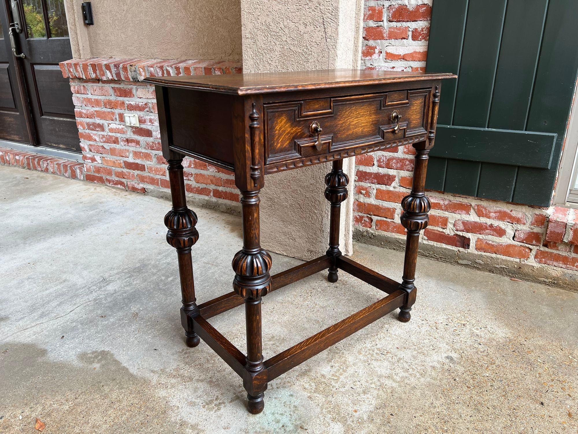 Antique English Hall Sofa Table Jacobean Carved Oak C1920 8