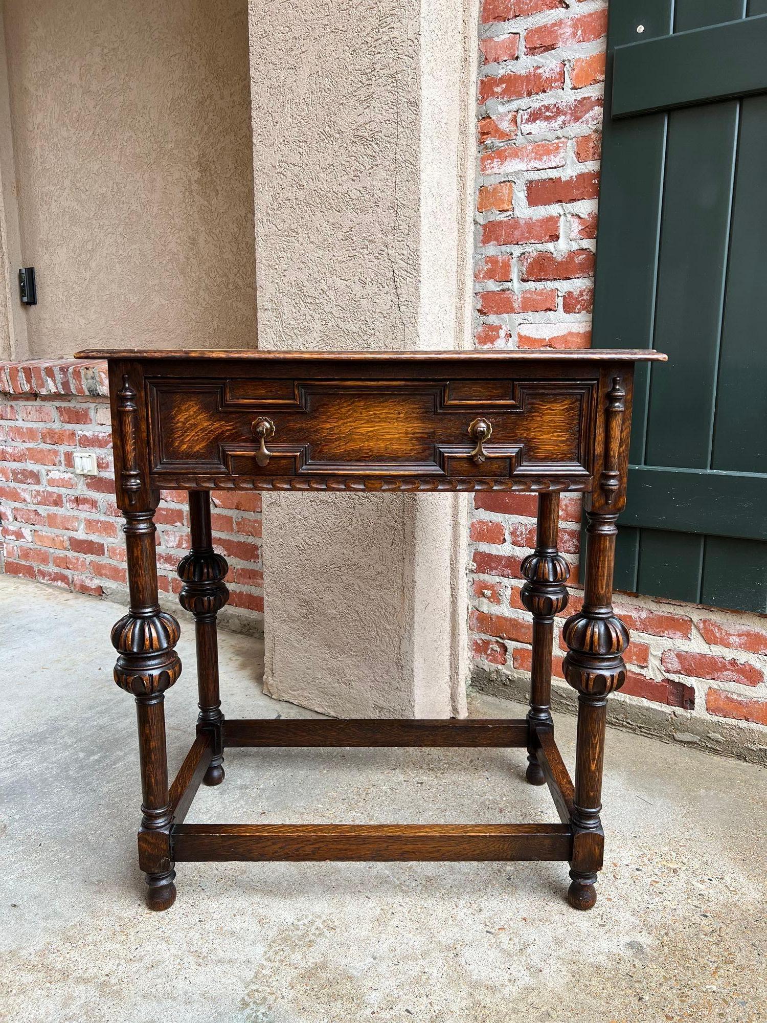 Antique English Hall Sofa Table Jacobean Carved Oak C1920 9