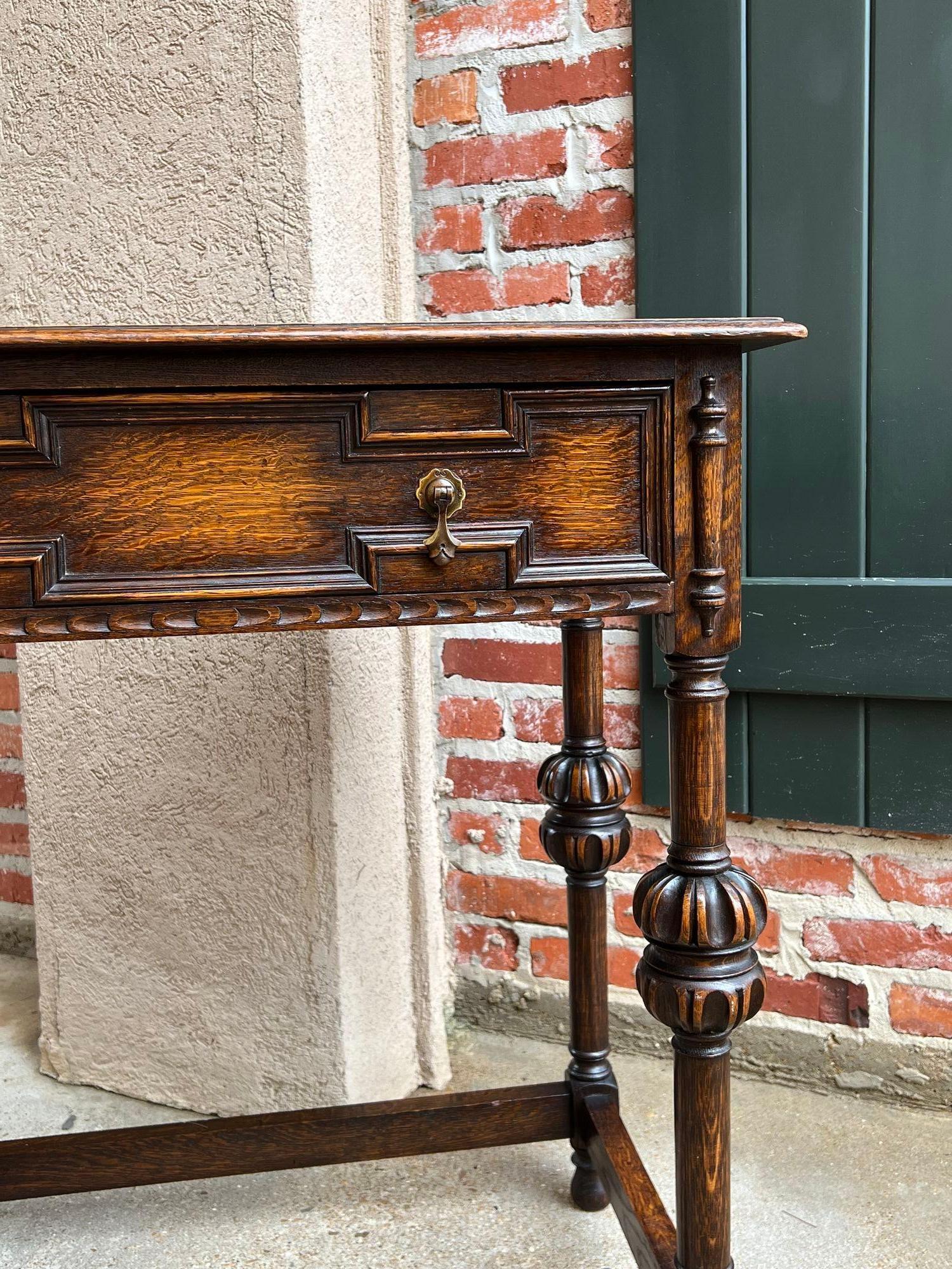 Antique English Hall Sofa Table Jacobean Carved Oak C1920 12