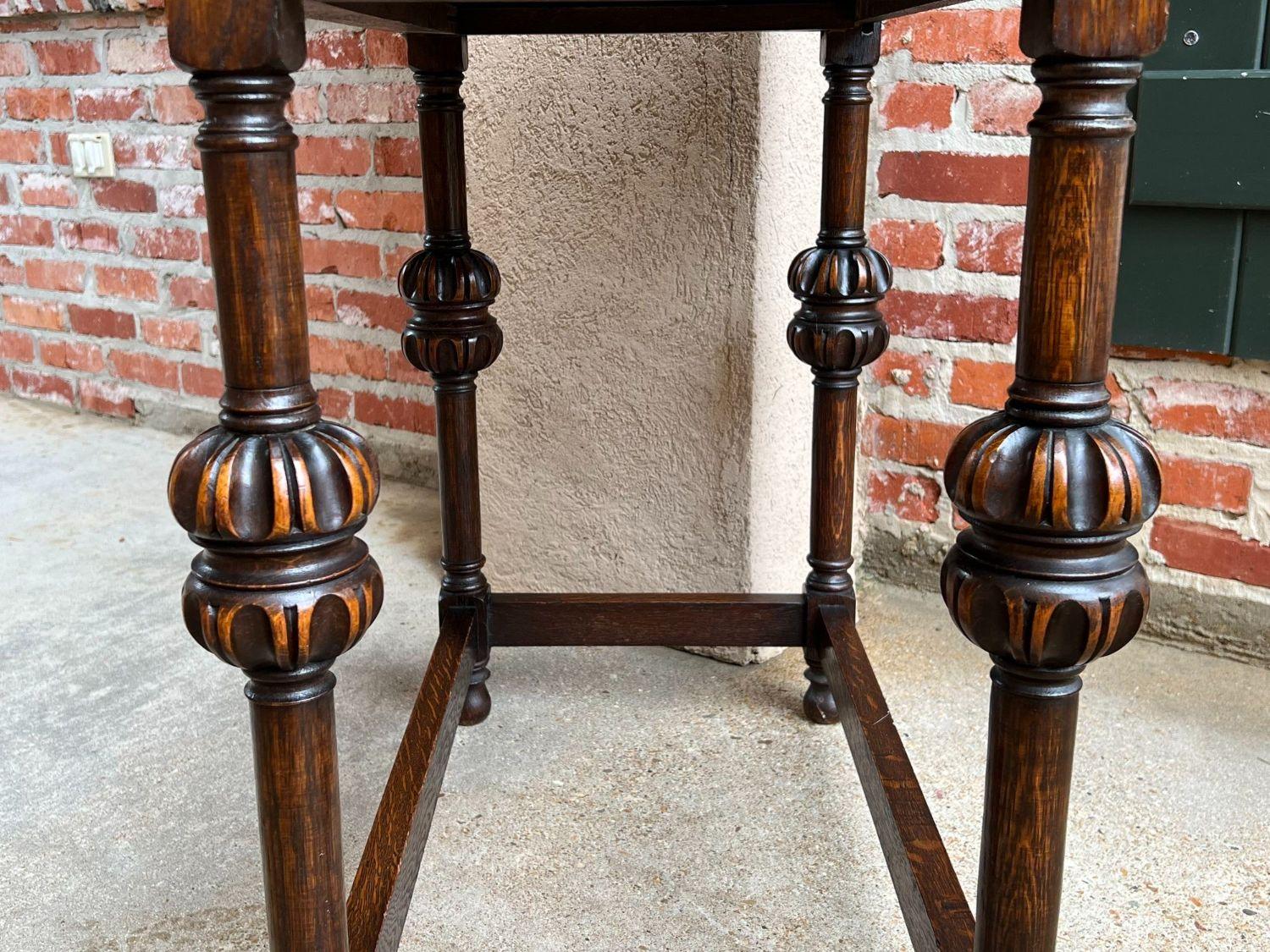 Antique English Hall Sofa Table Jacobean Carved Oak c1920 In Good Condition For Sale In Shreveport, LA