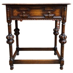 Ancienne table de salon anglaise en chêne sculpté Jacobean c1920