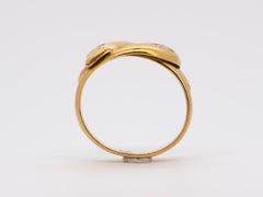 Antique English Hallmarked 18K Diamond and Sapphire Double Snake Coil Ring V1141