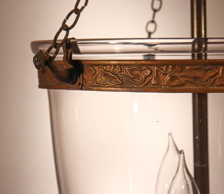 Antique English Hand Blown Glass Bell Jar Lantern 2