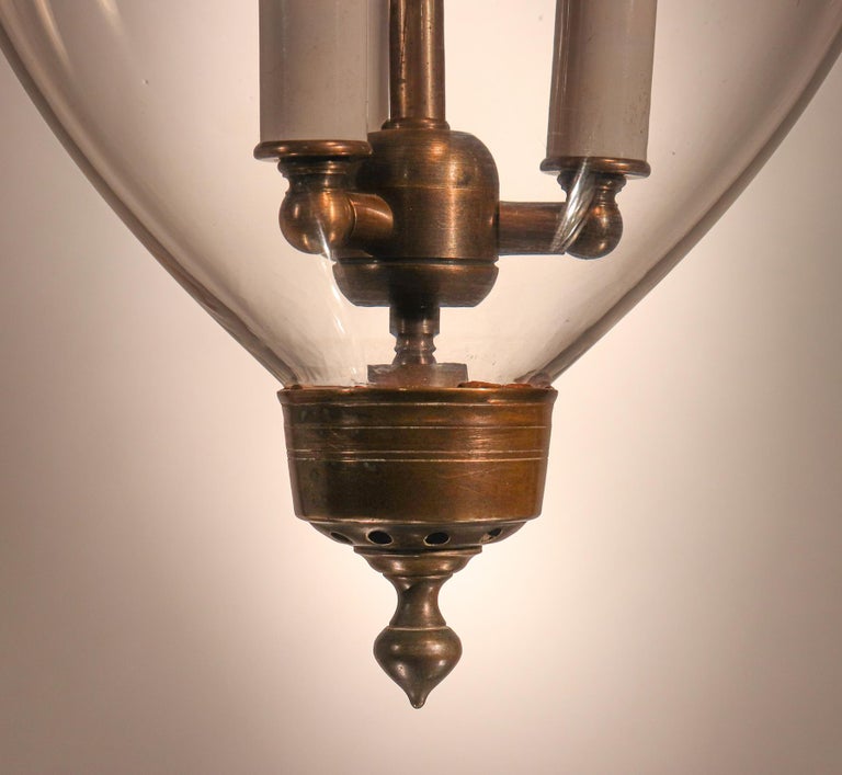 Antique English Hand Blown Glass Bell Jar Lantern 3