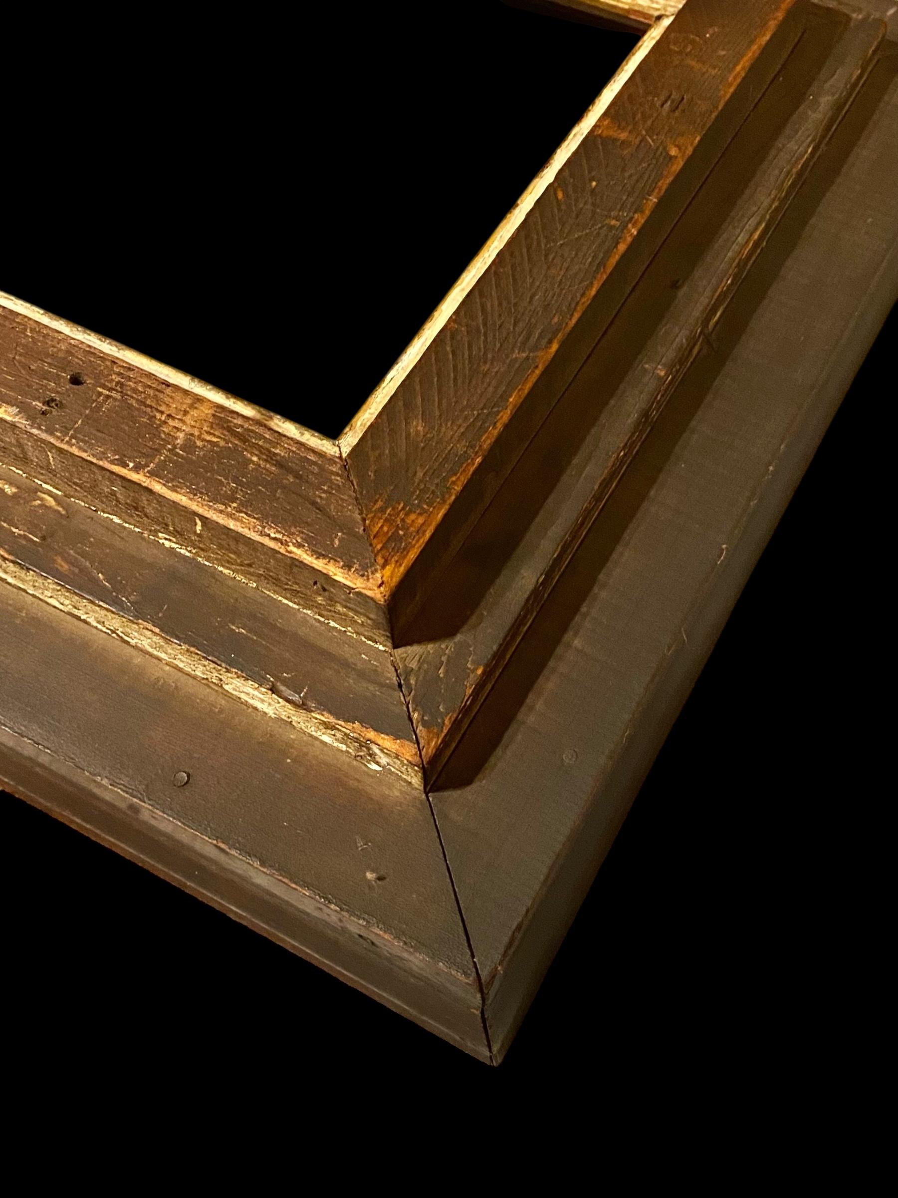 Ancien cadre mural victorien américain sculpté à la main en bois ronceux, noyer et doré en vente 4