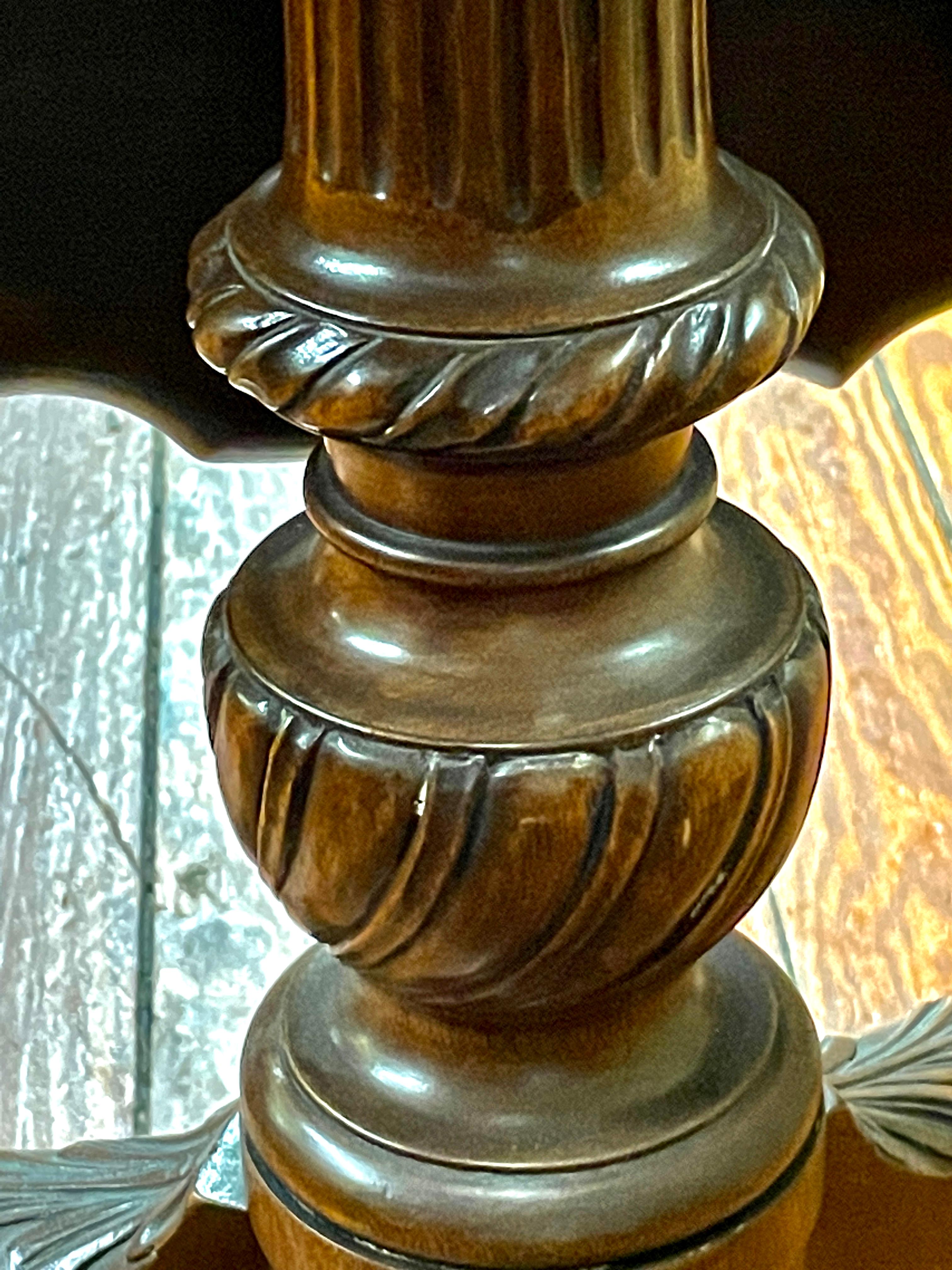 Antique English Hand Carved Mahogany Chippendale Style Tilt-Top Tea Table 8