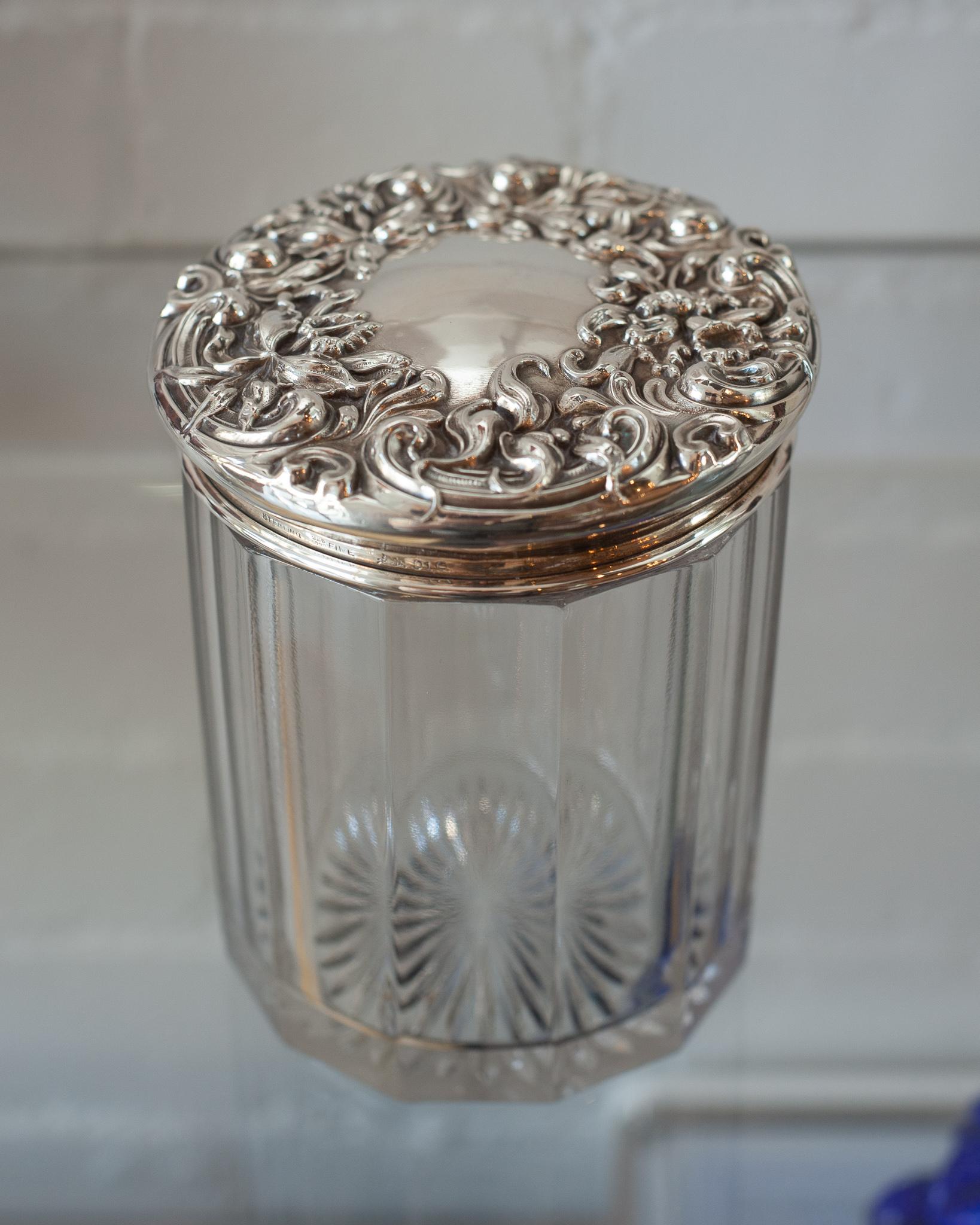 antique glass humidor