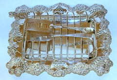 Antique English Hand Chased Silver Plate Asparagus Set, James Deakin and Sons