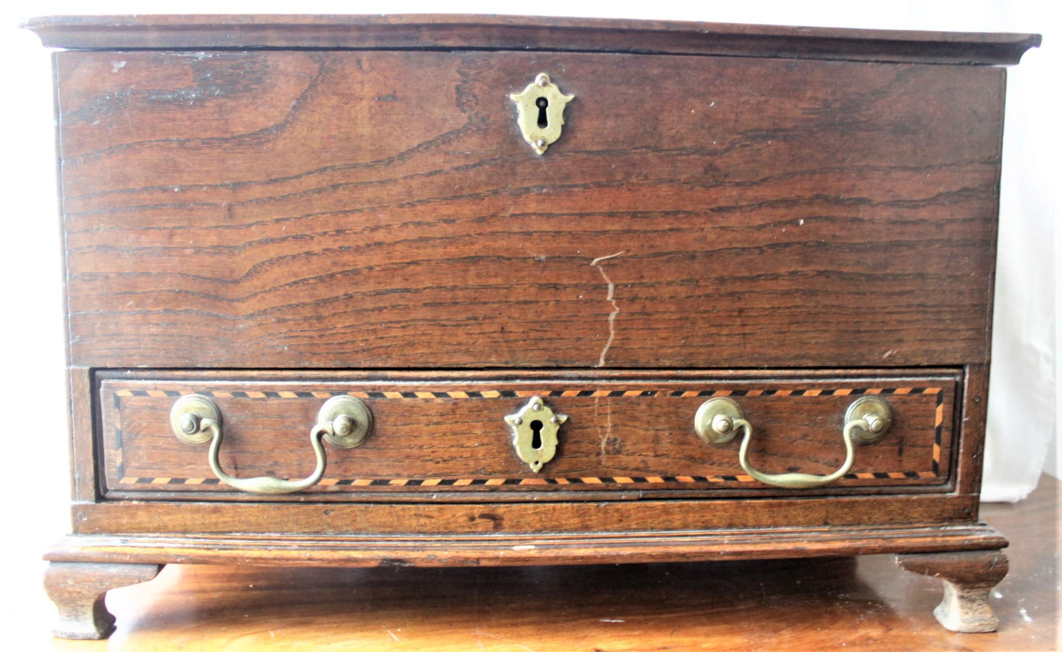 Antique English Handcrafted Wedding or Apprentice Chest or Box with Drawer For Sale 2