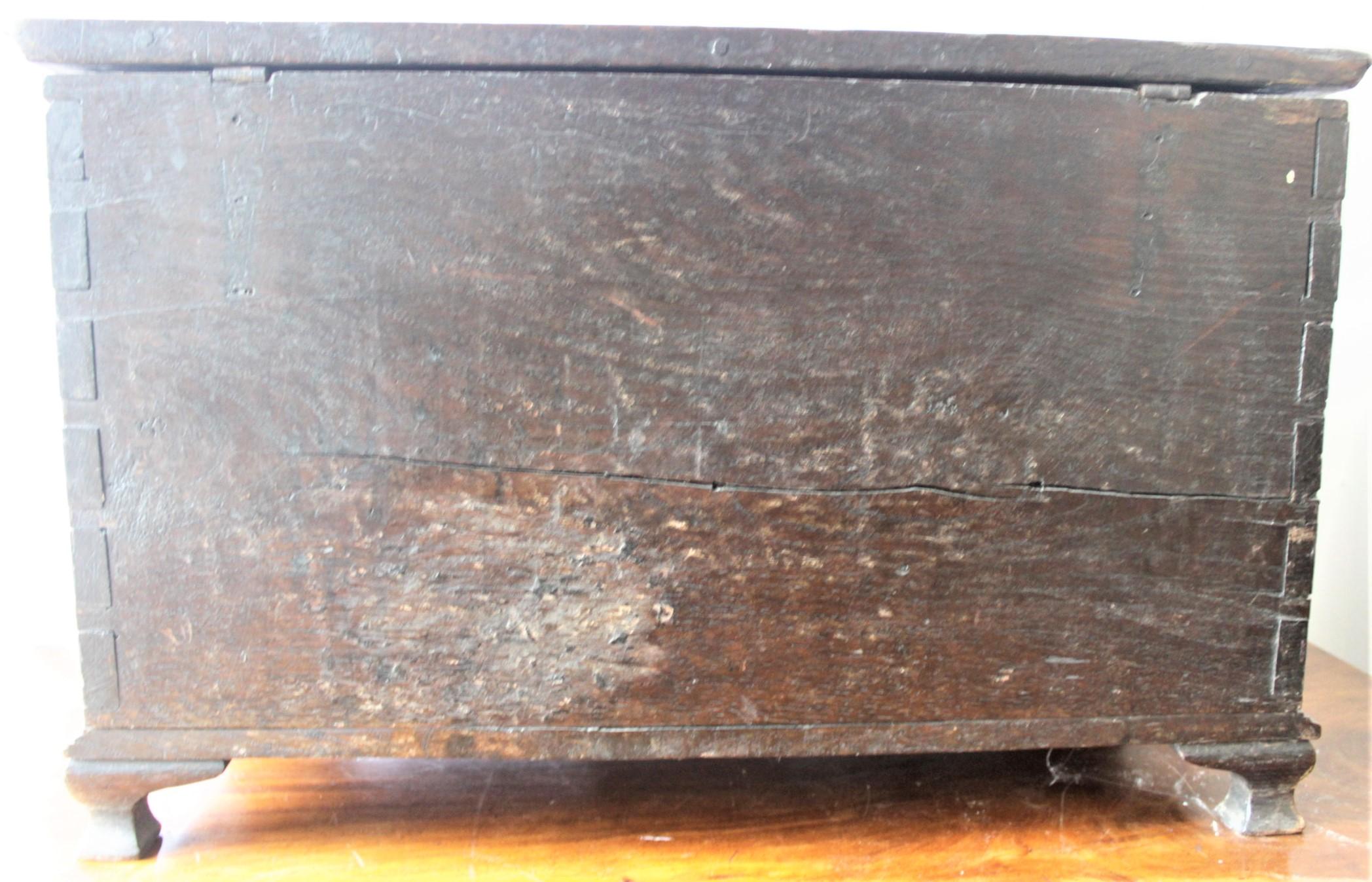 Antique English Handcrafted Wedding or Apprentice Chest or Box with Drawer For Sale 6