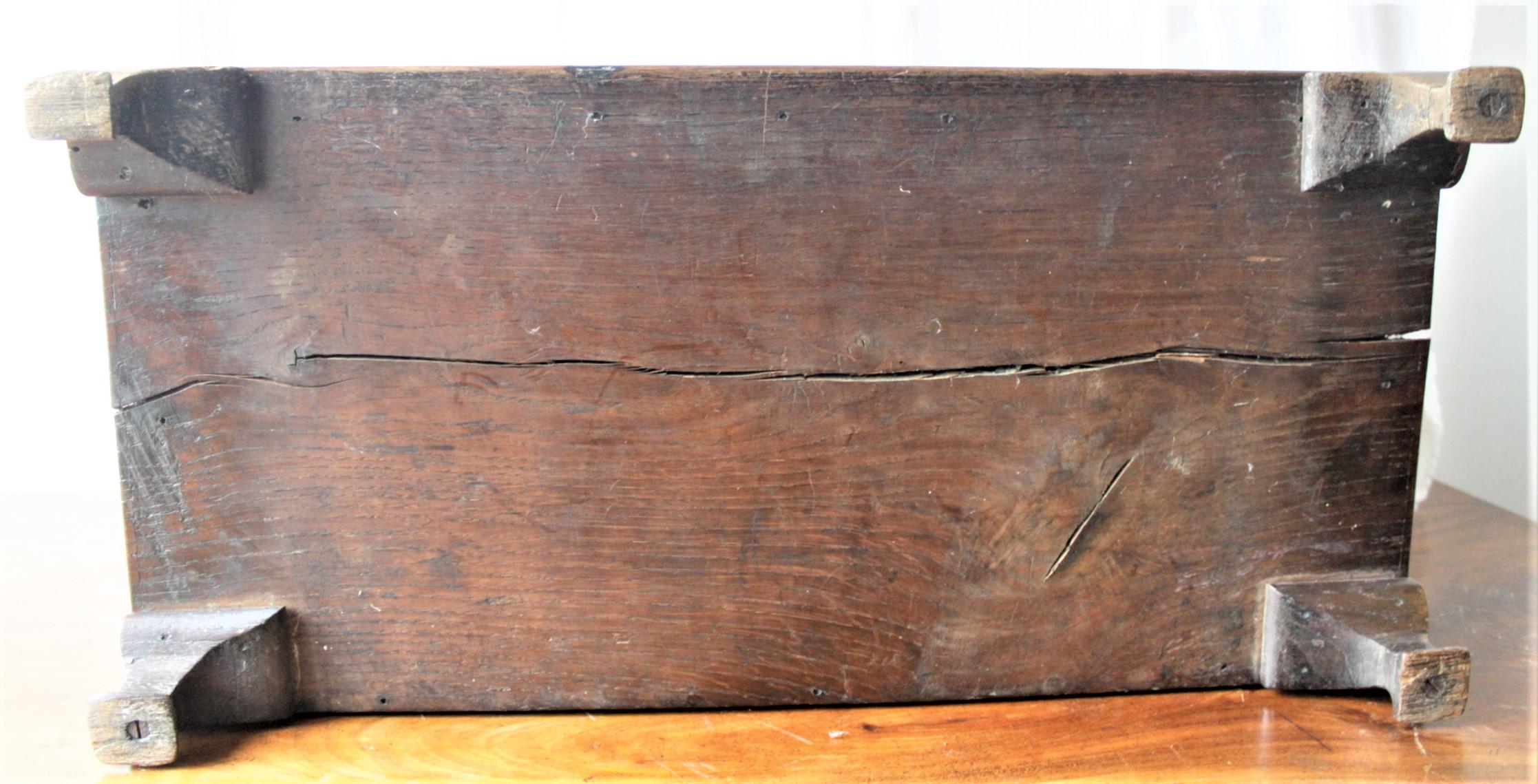 Antique English Handcrafted Wedding or Apprentice Chest or Box with Drawer For Sale 7