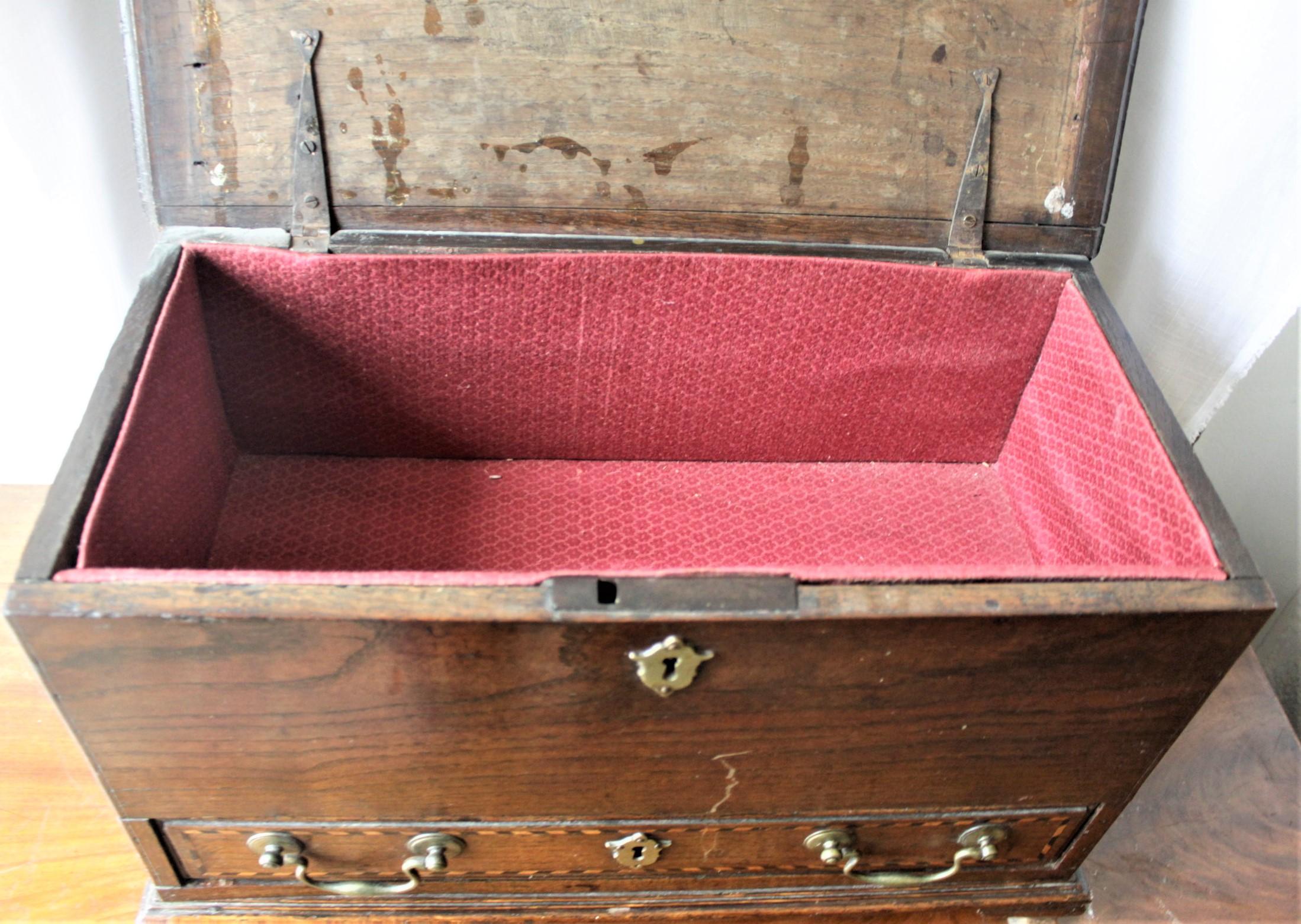 Antique English Handcrafted Wedding or Apprentice Chest or Box with Drawer In Good Condition For Sale In Hamilton, Ontario