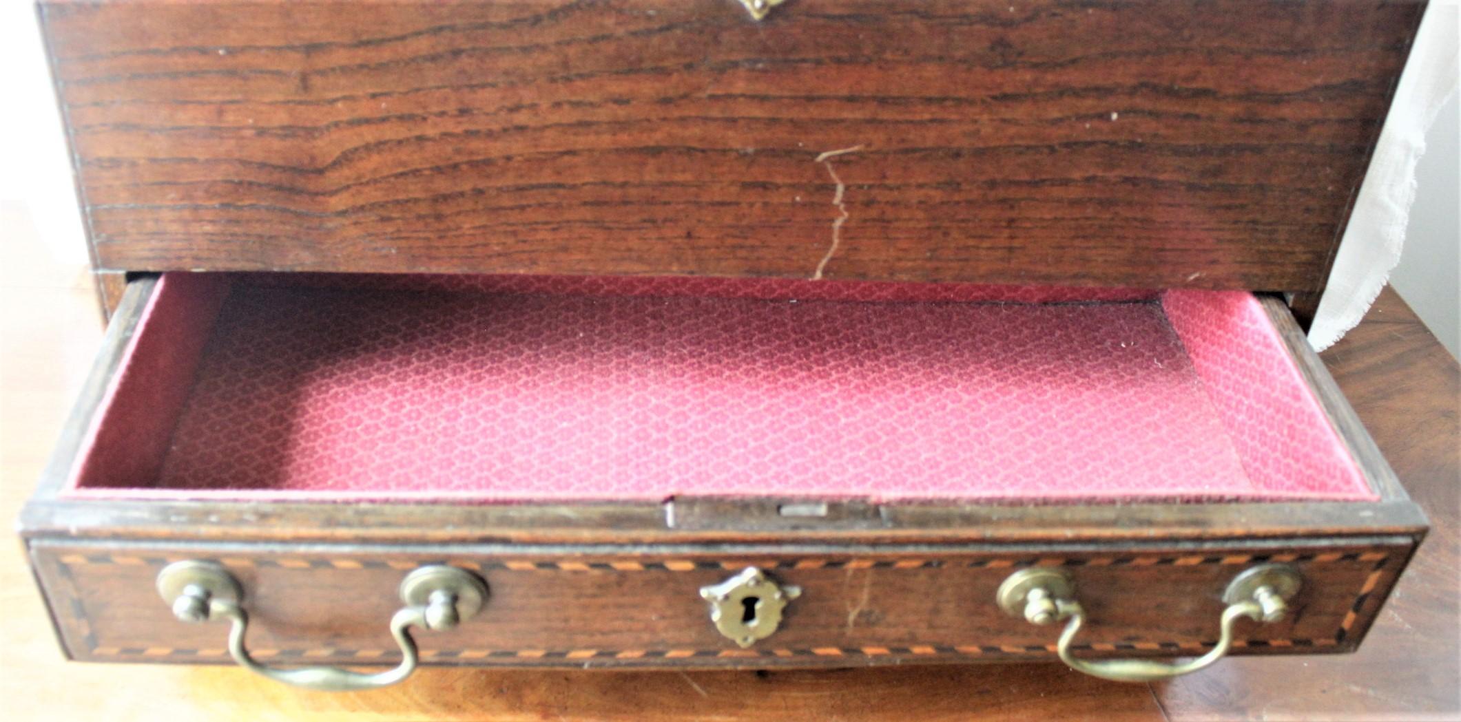 18th Century Antique English Handcrafted Wedding or Apprentice Chest or Box with Drawer For Sale