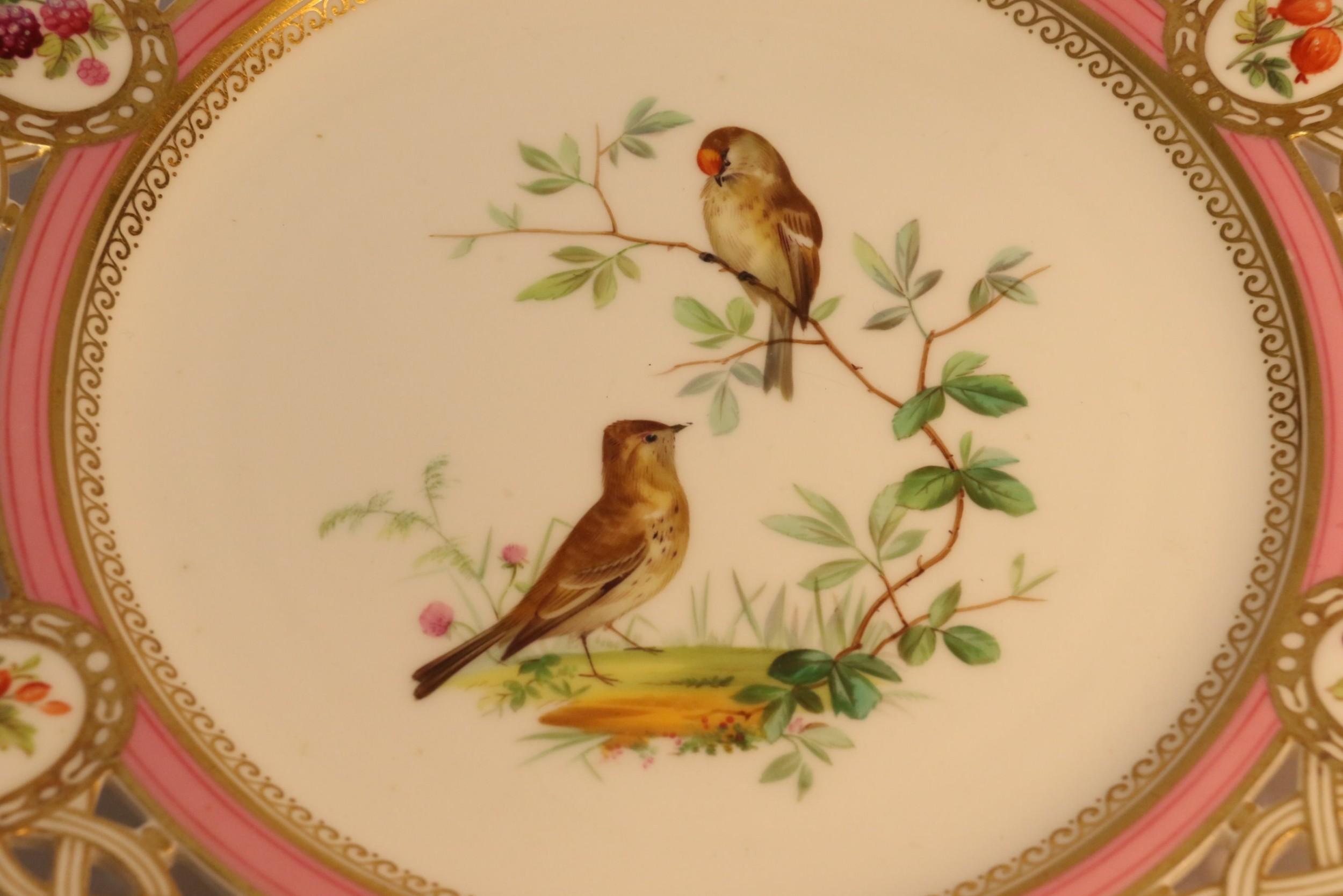 Ceramic Antique English Hand Painted and Gilded Porcelain Cabinet Plate Made by Minton For Sale