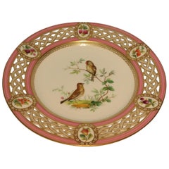 Antique English Hand Painted and Gilded Porcelain Cabinet Plate Made by Minton