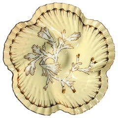 Antique English Hand-Painted Oyster Plate Made for Tiffany & Co, circa 1890-1900