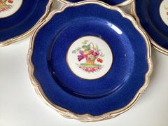 Antique English Hand Painted Service Plates Set of Eight