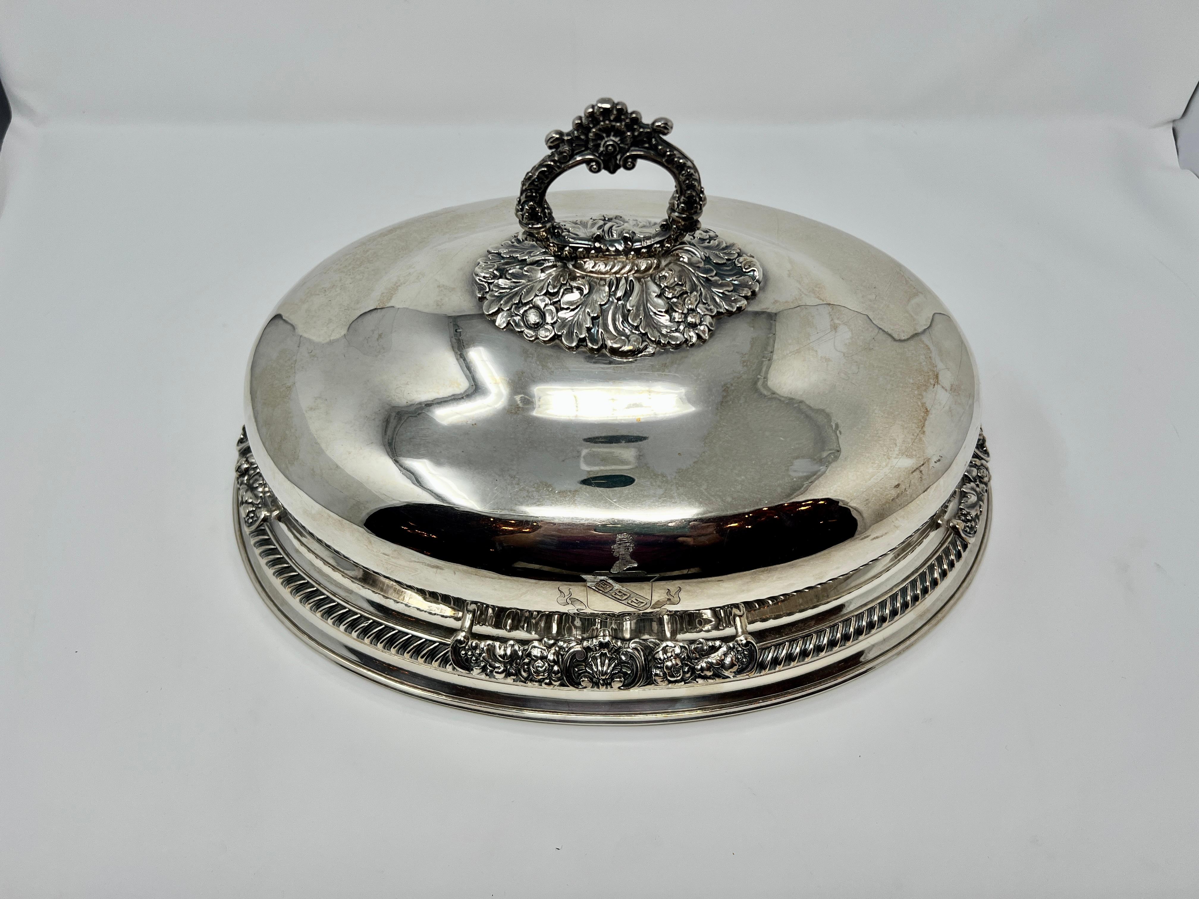 Antique English Handsome Sheffield Covered Dish 1870-90 For Sale 1