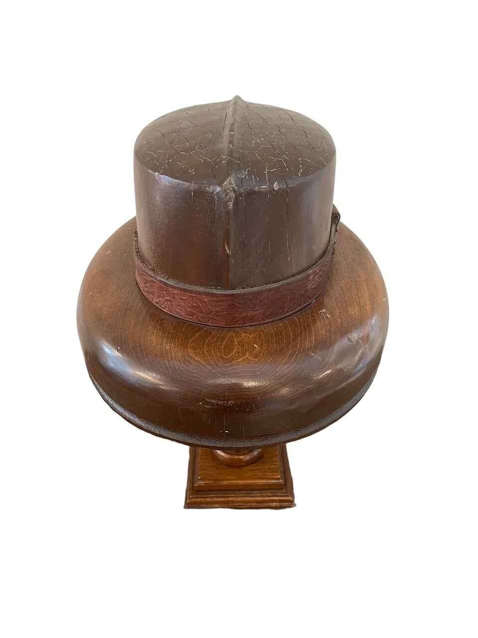 Art Deco Antique English Hat Mold on Stand For Sale
