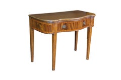 Mesa Consola Serpentina Inglesa Antigua de Caoba Hepplewhite Flame 36