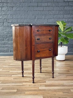 Antique English Hepplewhite Mahogany Bowfront Entry Cabinet