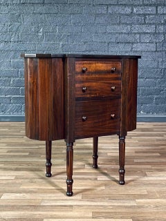 Antique English Hepplewhite Mahogany Bowfront Entry Cabinet