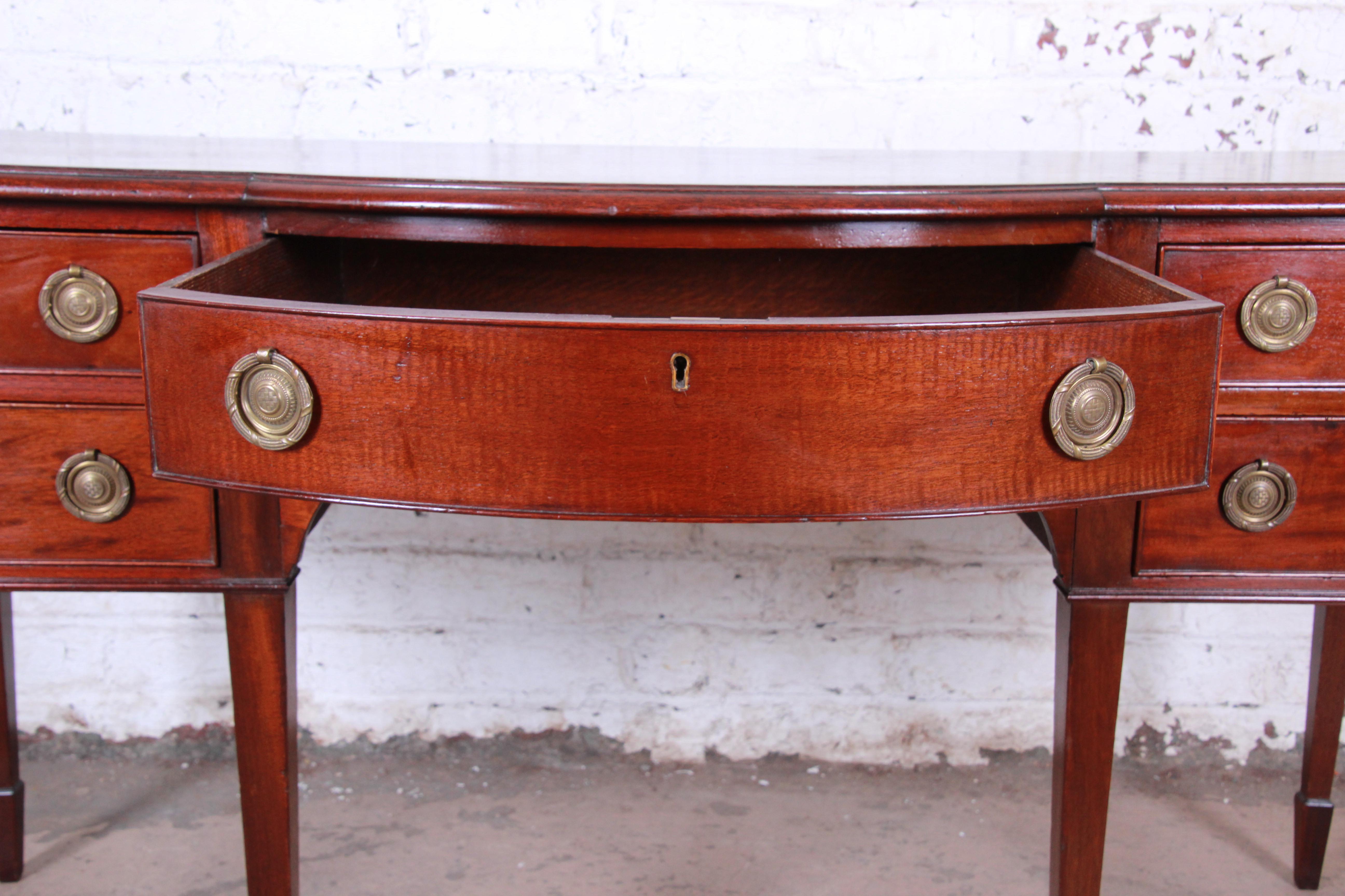 Antique English Hepplewhite Style Mahogany Sideboard Buffet 1