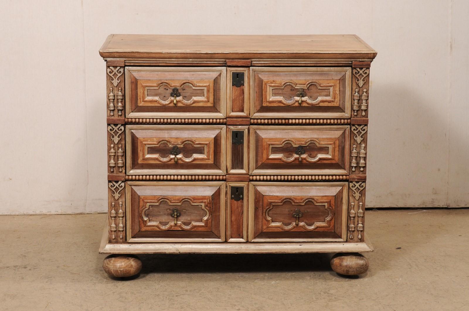 Antique English Highly-Decorated Carved-Wood Chest of Drawers For Sale 9
