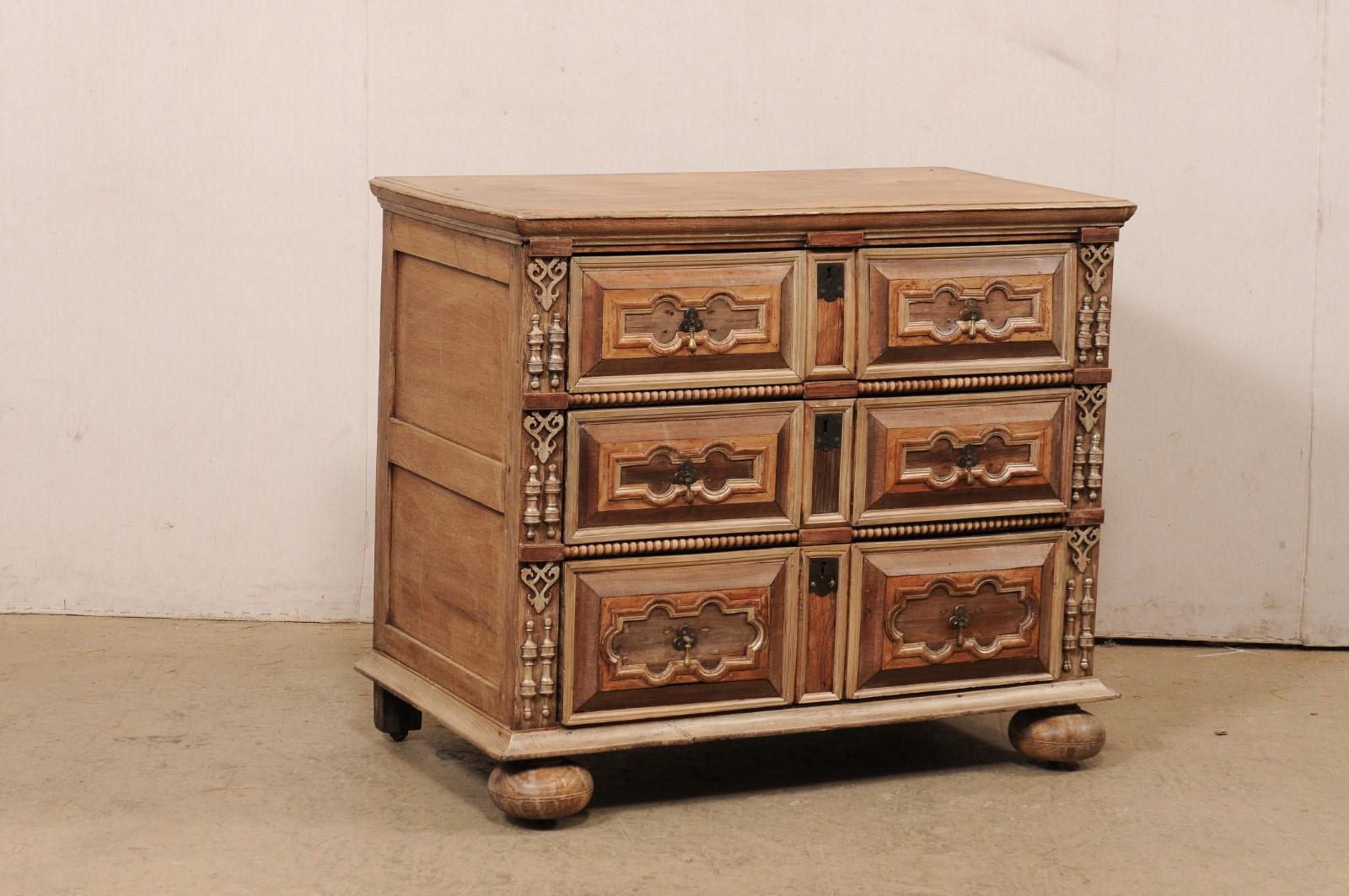Antique English Highly-Decorated Carved-Wood Chest of Drawers In Good Condition For Sale In Atlanta, GA