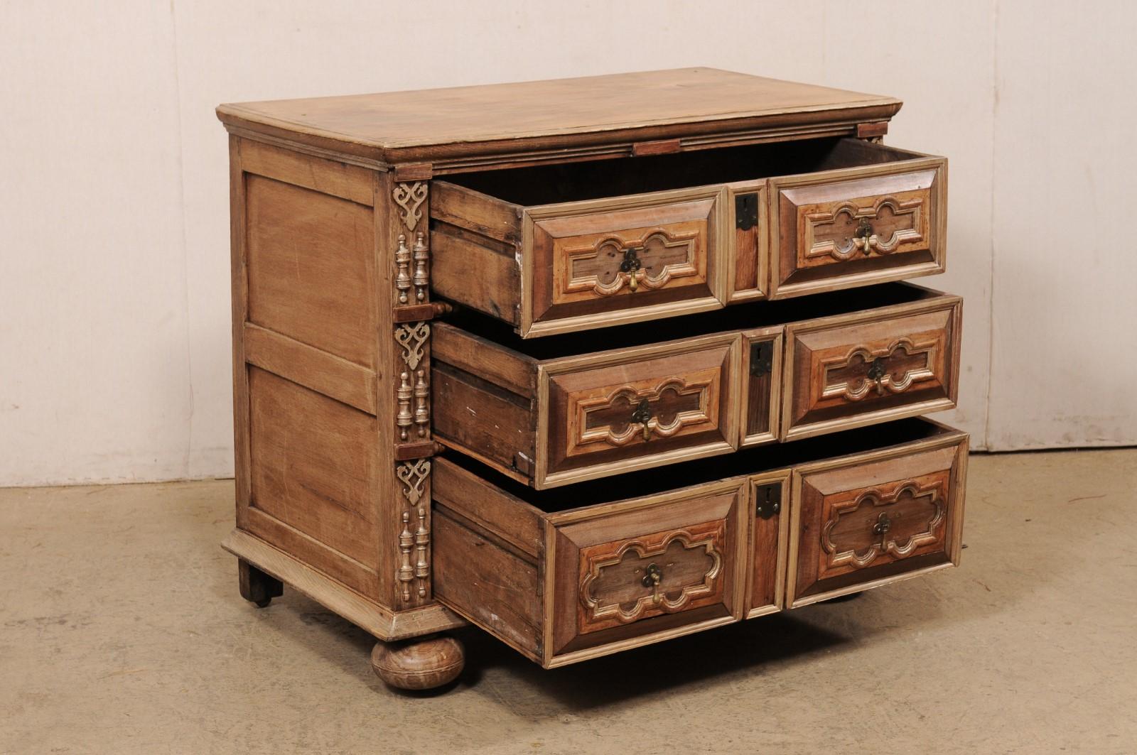 Antique English Highly-Decorated Carved-Wood Chest of Drawers For Sale 1